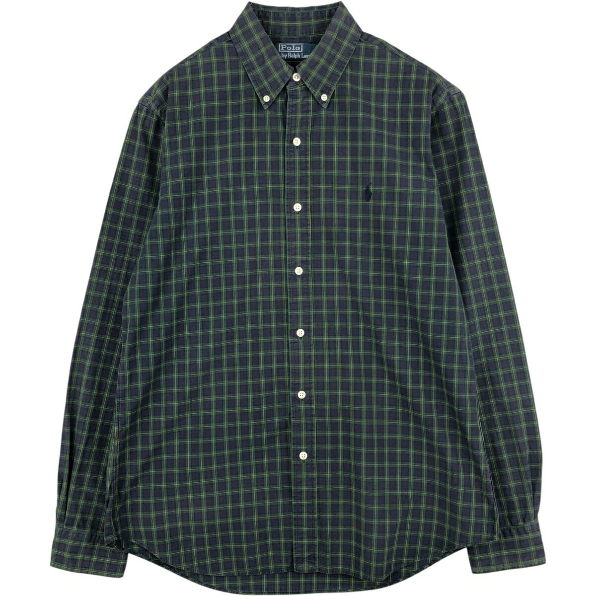乐天商城 - 古着 ラルフローレン Ralph Lauren POLO by Ralph Lauren 長袖 ボタンダウンチェックシャツ メンズM相当 /eaa634834 【中古】 【260421】