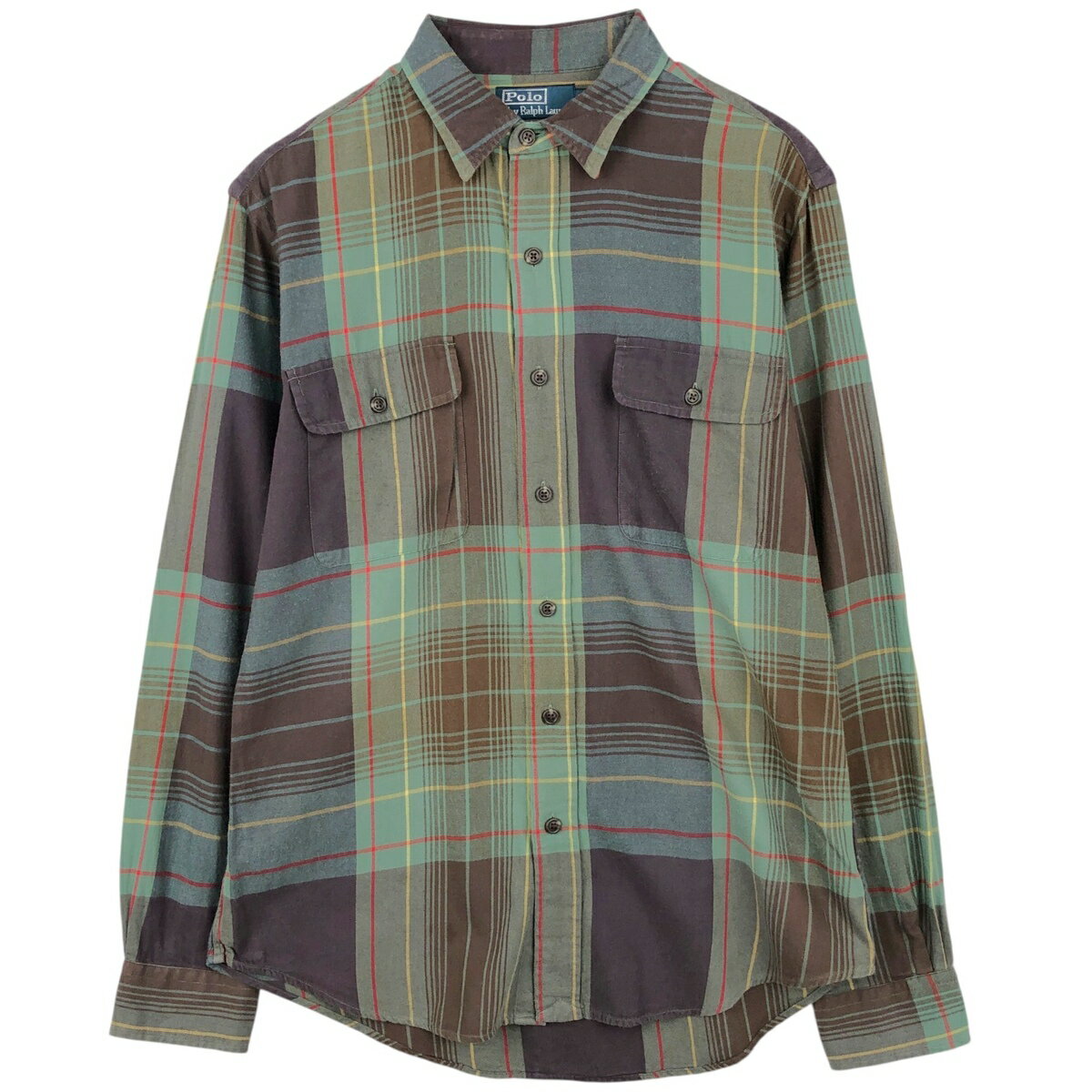 樂天商城 - 古着 ラルフローレン Ralph Lauren POLO by Ralph Lauren 長袖 コットンチェックシャツ メンズM相当 /eaa634870 【中古】 【260419】