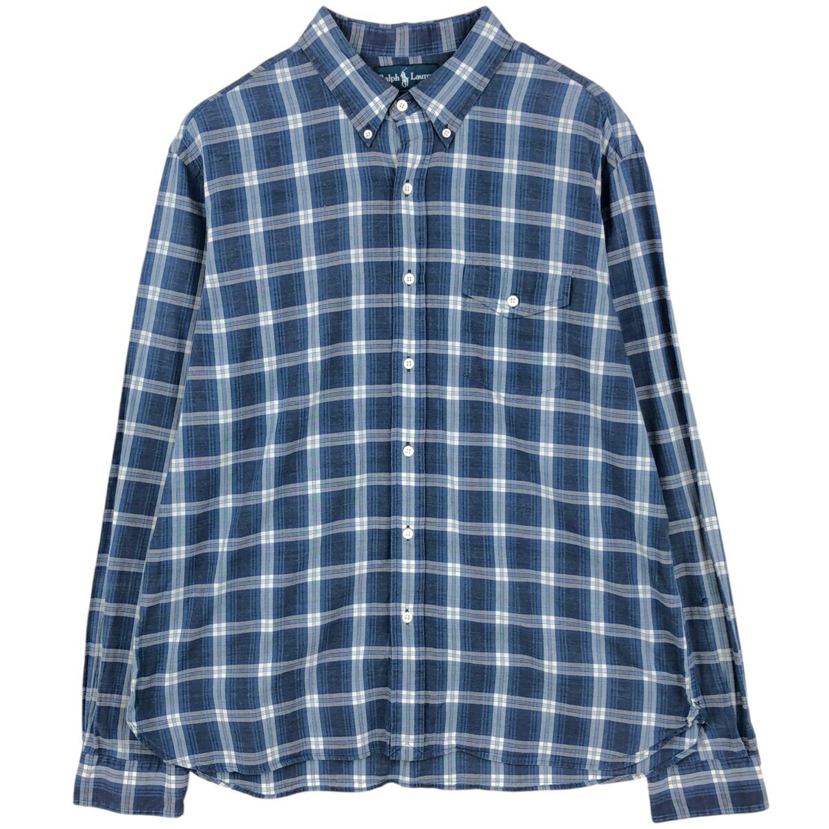 乐天商城 - 古着 ラルフローレン Ralph Lauren 長袖 ボタンダウンチェックシャツ メンズXL相当 /eaa634872 【中古】 【260419】