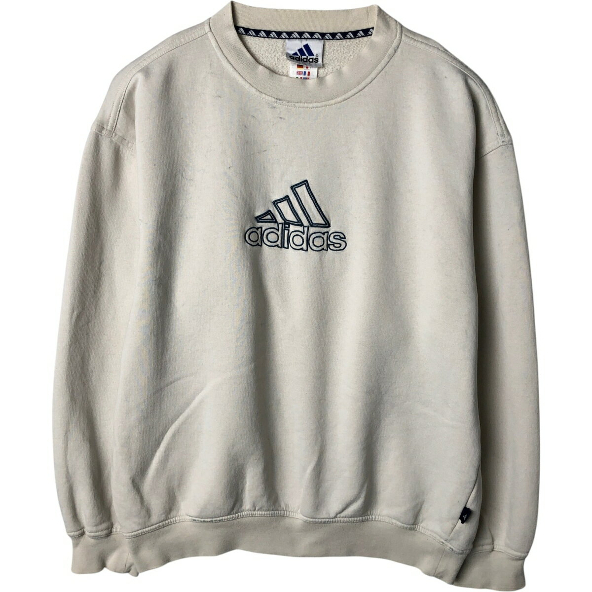 アディダス90sビンテージスウェット 90s adidas スウェット アディダス ワンポイント 刺繍ロゴ 古着