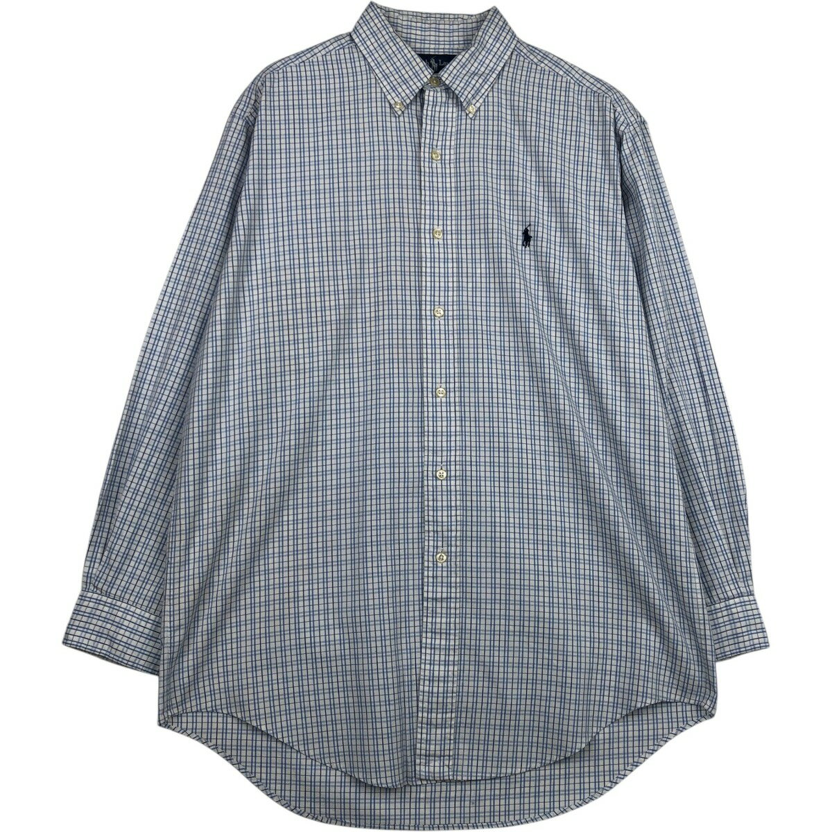 樂天商城 - 古着 ラルフローレン Ralph Lauren YARMOUTH 長袖 ボタンダウンチェックシャツ メンズM相当 /eaa635091 【中古】 【260415】