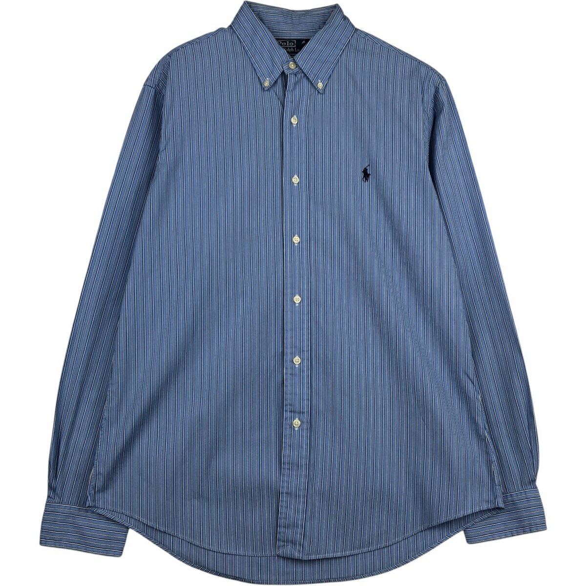 古着 ラルフローレン Ralph Lauren POLO RALPH LAUREN CUSTOM FIT 長袖 ボタンダウンストライプシャツ メンズL相当 /eaa635096 【中古】 【260415】