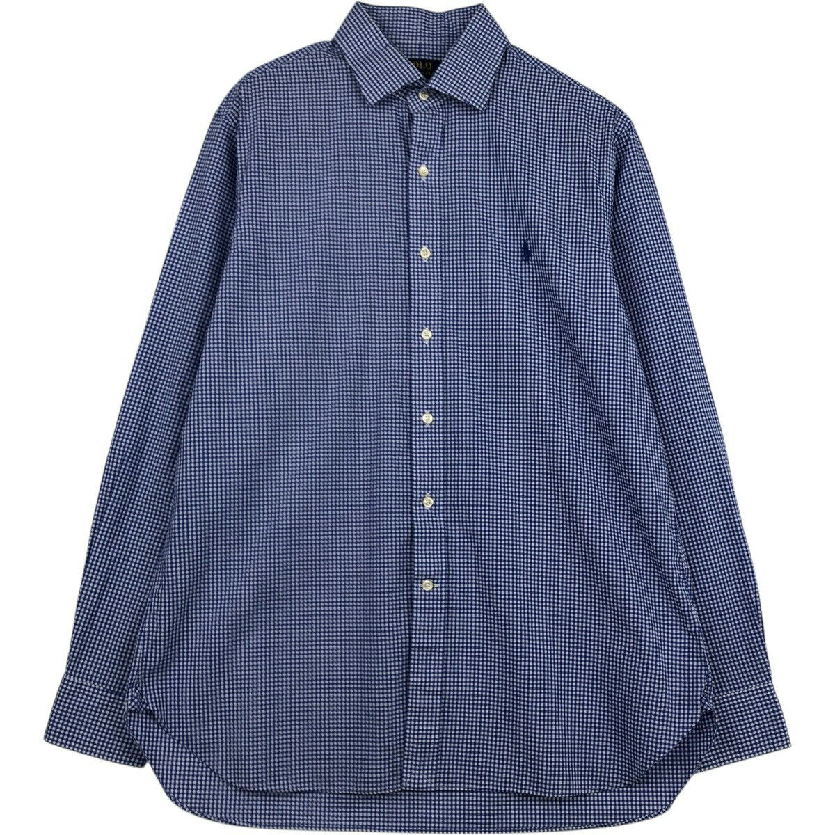 樂天商城 - 古着 ラルフローレン Ralph Lauren POLO RALPH LAUREN ギンガムチェック ワイドカラー 長袖 コットンチェックシャツ メンズL相当 /eaa635097 【中古】 【260415】