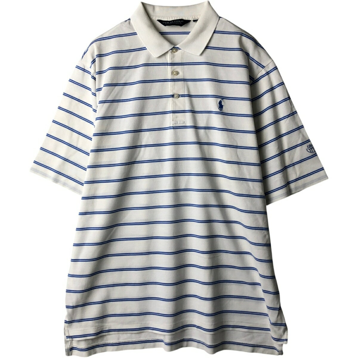古着 ラルフローレン Ralph Lauren POLO GOLF ポロゴルフ マルチボーダー 半袖 ボーダー ポロシャツ メンズL相当 /eaa635122 【中古】 【260423】 ホワイト系 春夏秋