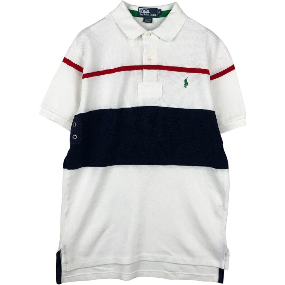 樂天商城 - 古着 ラルフローレン Ralph Lauren POLO by Ralph Lauren 半袖 ボーダー ポロシャツ メンズM相当 /eaa635171 【中古】 【260419】
