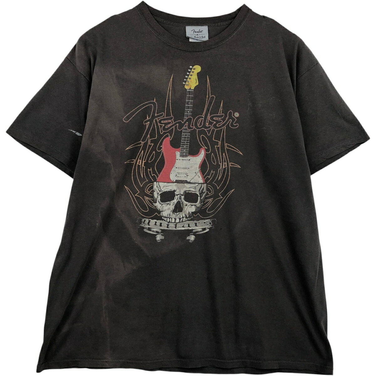 古着 90'S FENDER フェンダー ドクロ柄 スカル柄 アドバタイジングTシャツ メンズXL相当 ヴィンテージ /eaa635391 【中古】 【260418】