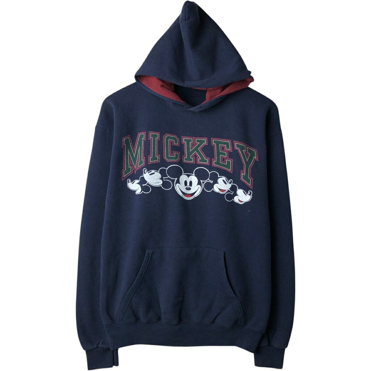 Rakuten - 古着 90'S ディズニー DISNEY MICKEY MOUSE ミッキーマウス キャラクター スウェットプルオーバーパーカー USA製 レディースL相当 ヴィンテージ /eaa635544 【中古】 【260418】 【Elulu/エルル】