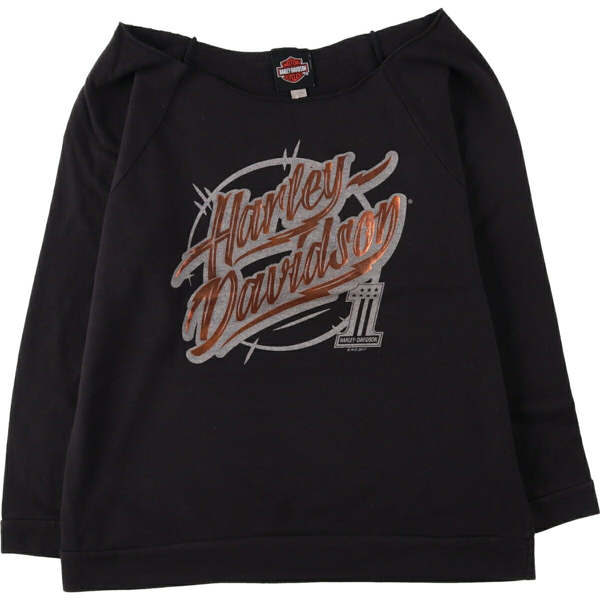 古着 HARLEY DAVIDSON ハーレーダビッドソン 長袖 ショート丈 Tシャツ 2XL グレー ロンT レディース Harley Davidson - 古着 HARLEY DAVIDSON ハーレーダビッドソン 長袖