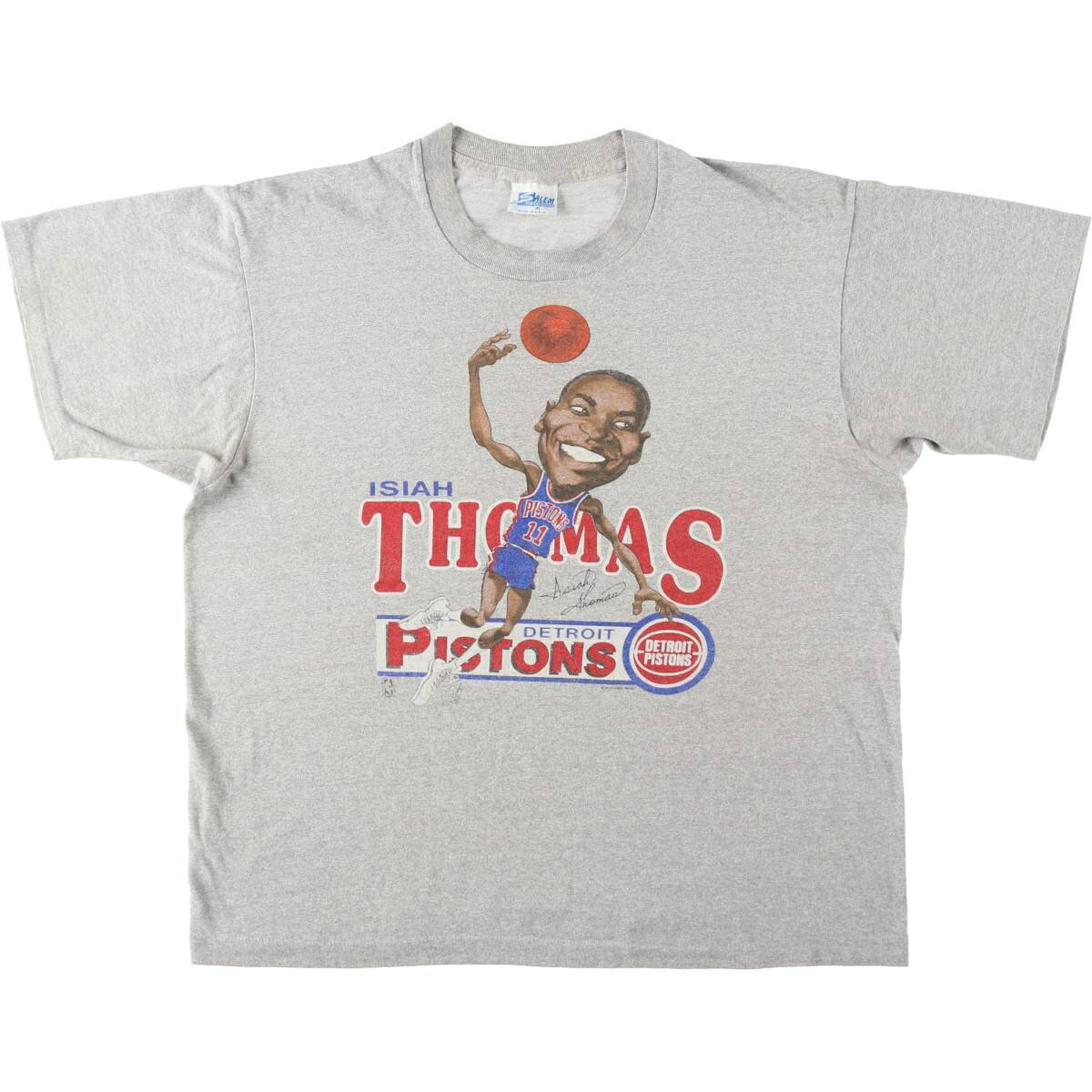 Rakuten - 古着 80~90'S SALEM SPORTSWEAR NBA DETROIT PISTONS デトロイト ピストンズ スポーツプリントTシャツ USA製 レディースXL相当 ヴィンテージ /eaa635575 【中古】 【260420】 【ADEL/アデル】