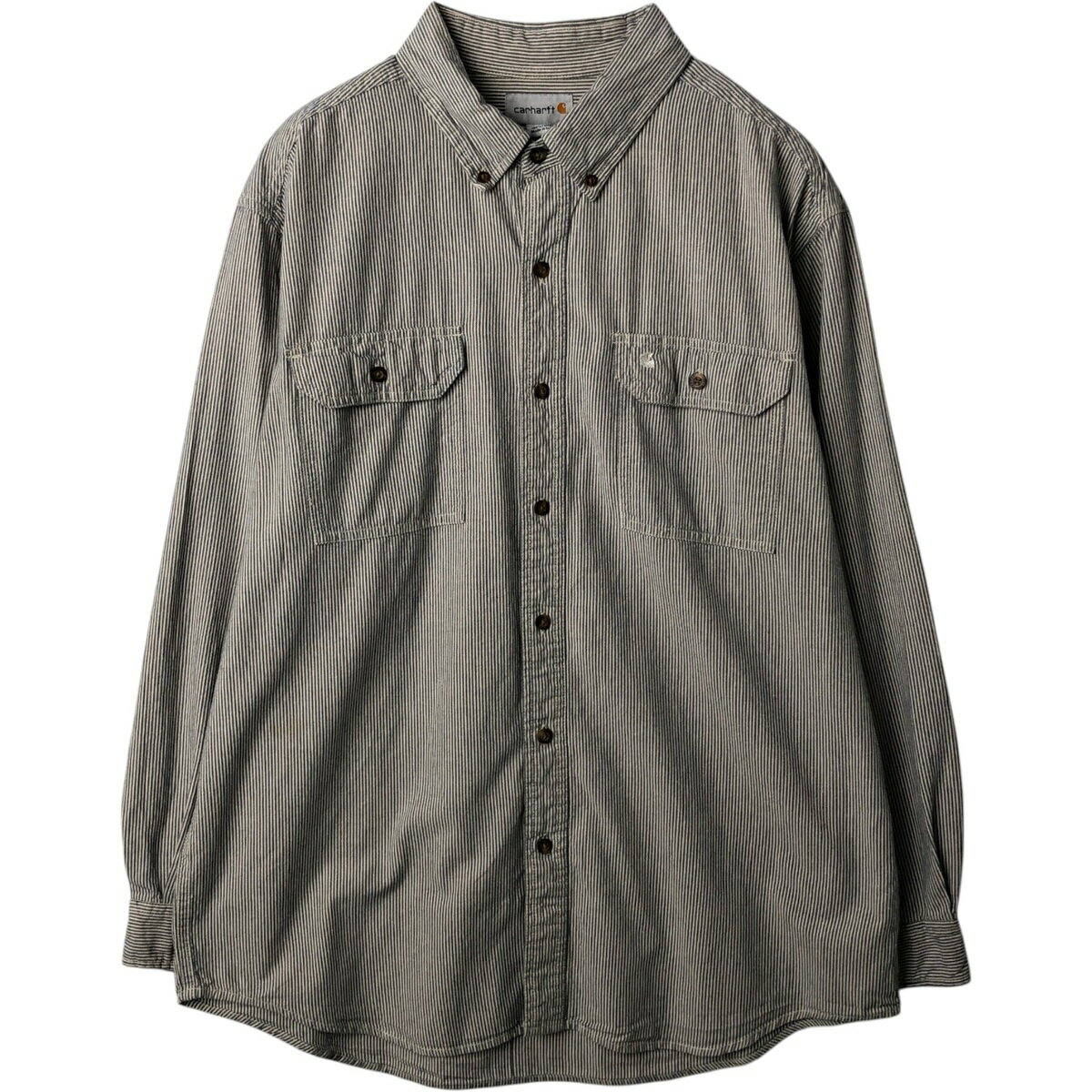 Rakuten - 古着 カーハート Carhartt ストライプ柄 長袖 ボタンダウン ワークシャツ メンズXL相当 /eaa635612 【中古】 【260413】