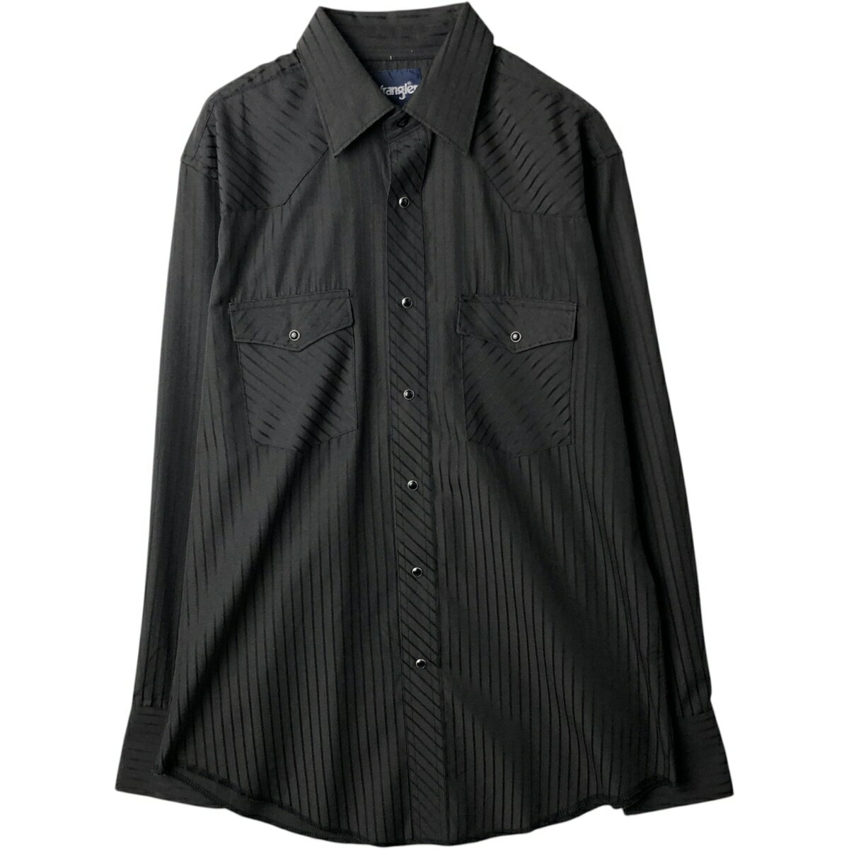 樂天商城 - 古着 ラングラー Wrangler ストライプ柄 長袖 ウエスタンシャツ メンズM相当 /eaa635618 【中古】 【260413】