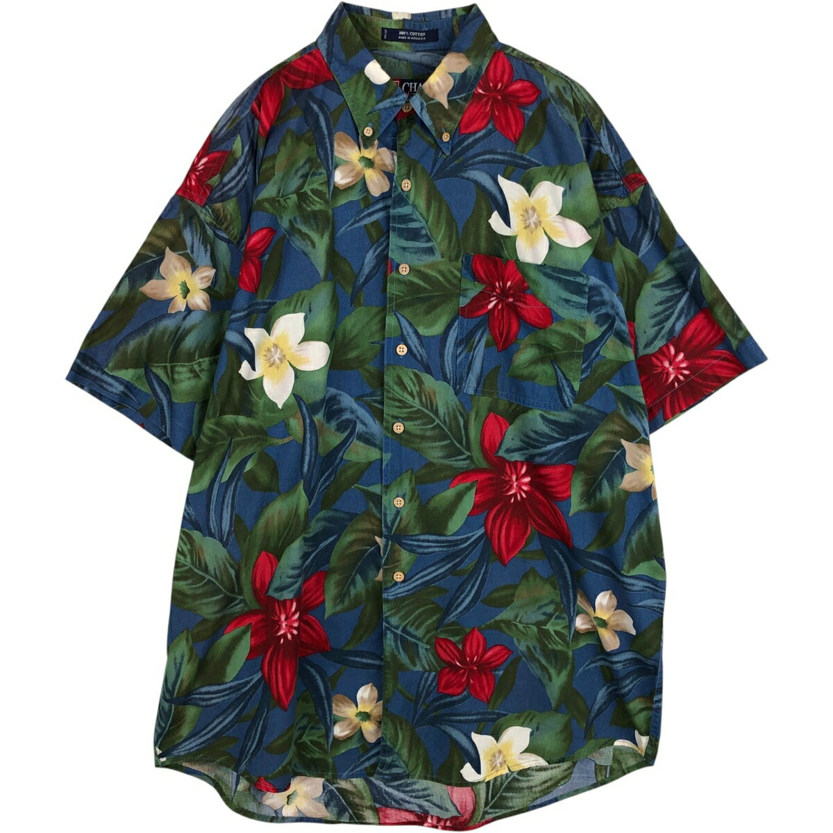 古着 ラルフローレン Ralph Lauren CHAPS チャップス 花柄 ボタンダウン ハワイアンアロハシャツ メンズL相当 /eaa635673 【中古】 【260414】