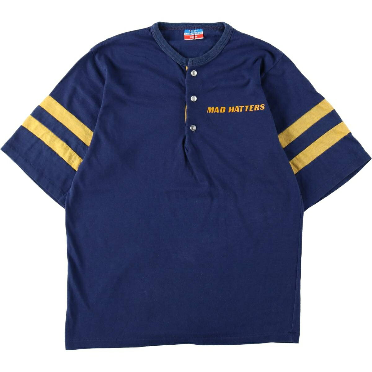 乐天商城 - 古着 70'S チャンピオン Champion Locker Room Tops ヘンリーネック スポーツプリントTシャツ USA製 レディースM相当 ヴィンテージ /eaa635834 【中古】 【260420】 【ADEL/アデル】