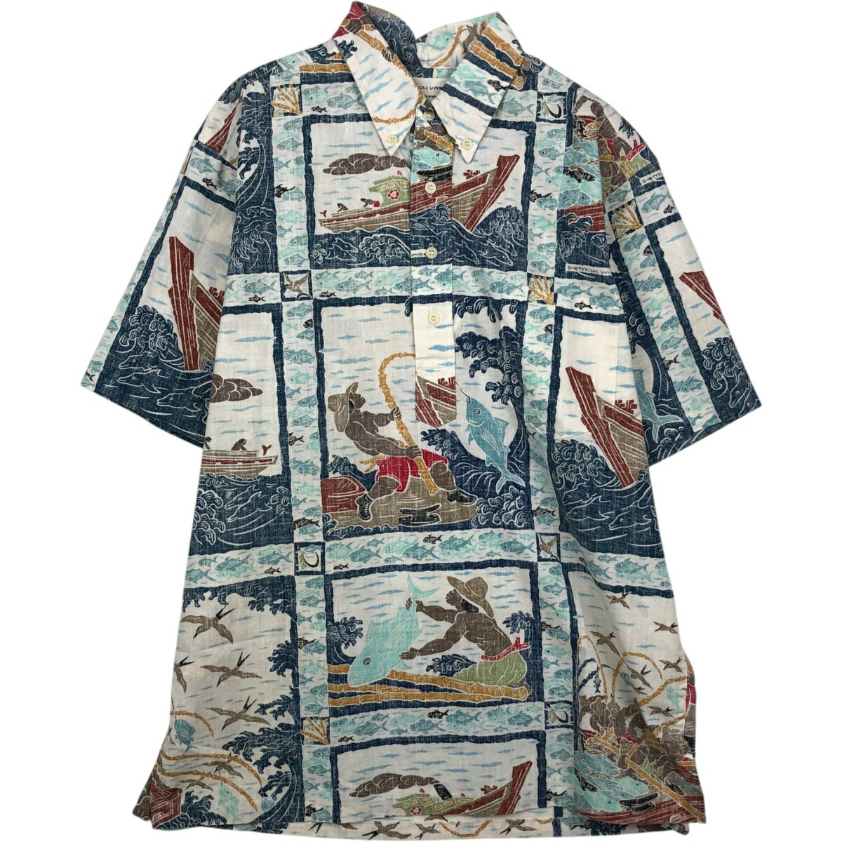 樂天商城 - 古着 90'S レインスプーナー REYNSPOONER DIETRICH VAREZ COLLECTION 総柄 プルオーバー ボタンダウン ハワイアンアロハシャツ ボックスシャツ ハワイ製 メンズM相当 ヴィンテージ /eaa635839 【中古】 【260417】