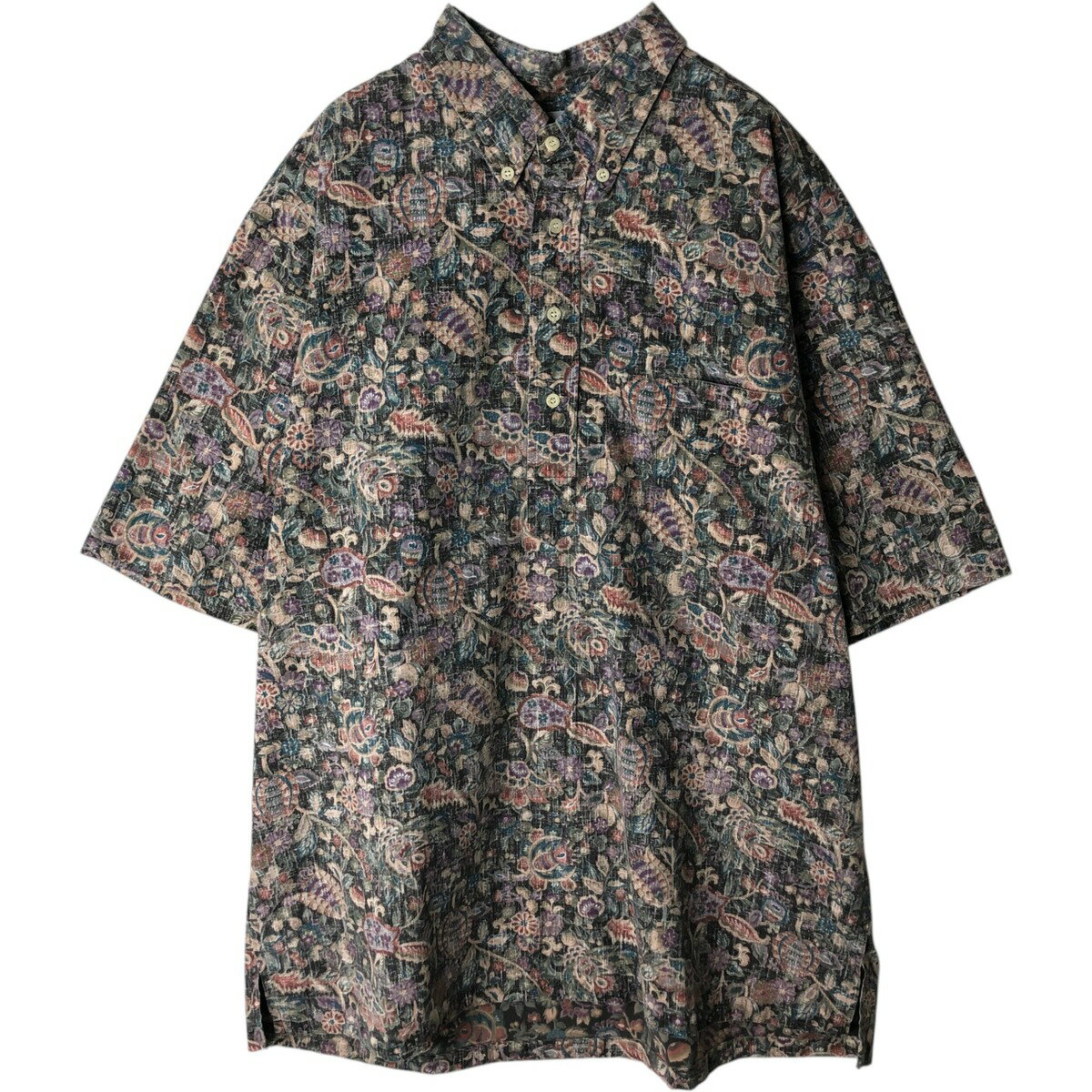 Rakuten - 古着 レインスプーナー REYNSPOONER 水着 ビキニタグ 総柄 花柄 プルオーバー ボタンダウン ハワイアンアロハシャツ ボックスシャツ ハワイ製 メンズXXL相当 ヴィンテージ /eaa635865 【中古】 【260414】