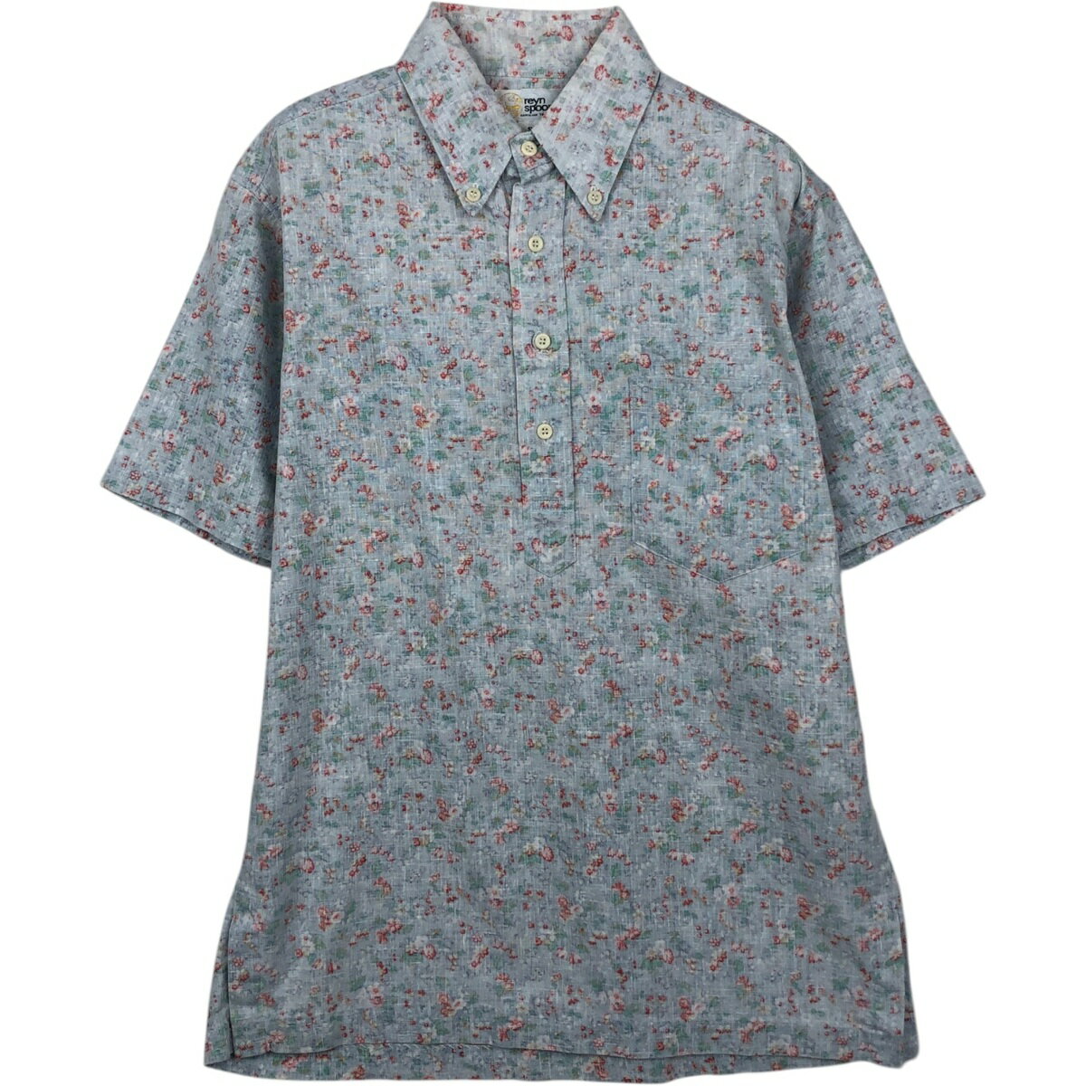 Rakuten - 古着 70~80'S レインスプーナー REYNSPOONER 金タグ 乳首タグ 総柄 花柄 プルオーバー ボタンダウン ハワイアンアロハシャツ ボックスシャツ メンズS相当 ヴィンテージ /eaa635910 【中古】 【260417】