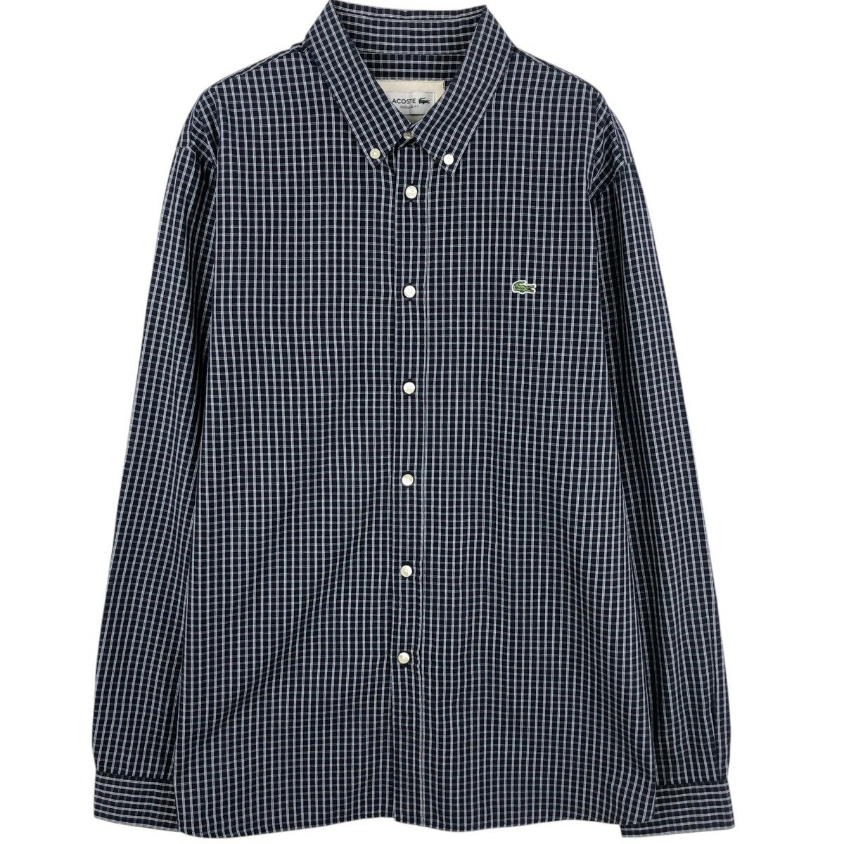 Rakuten - 古着 ラコステ LACOSTE 長袖 ボタンダウンチェックシャツ メンズXL相当 /eaa636008 【中古】 【260420】 ネイビー系 春夏秋冬