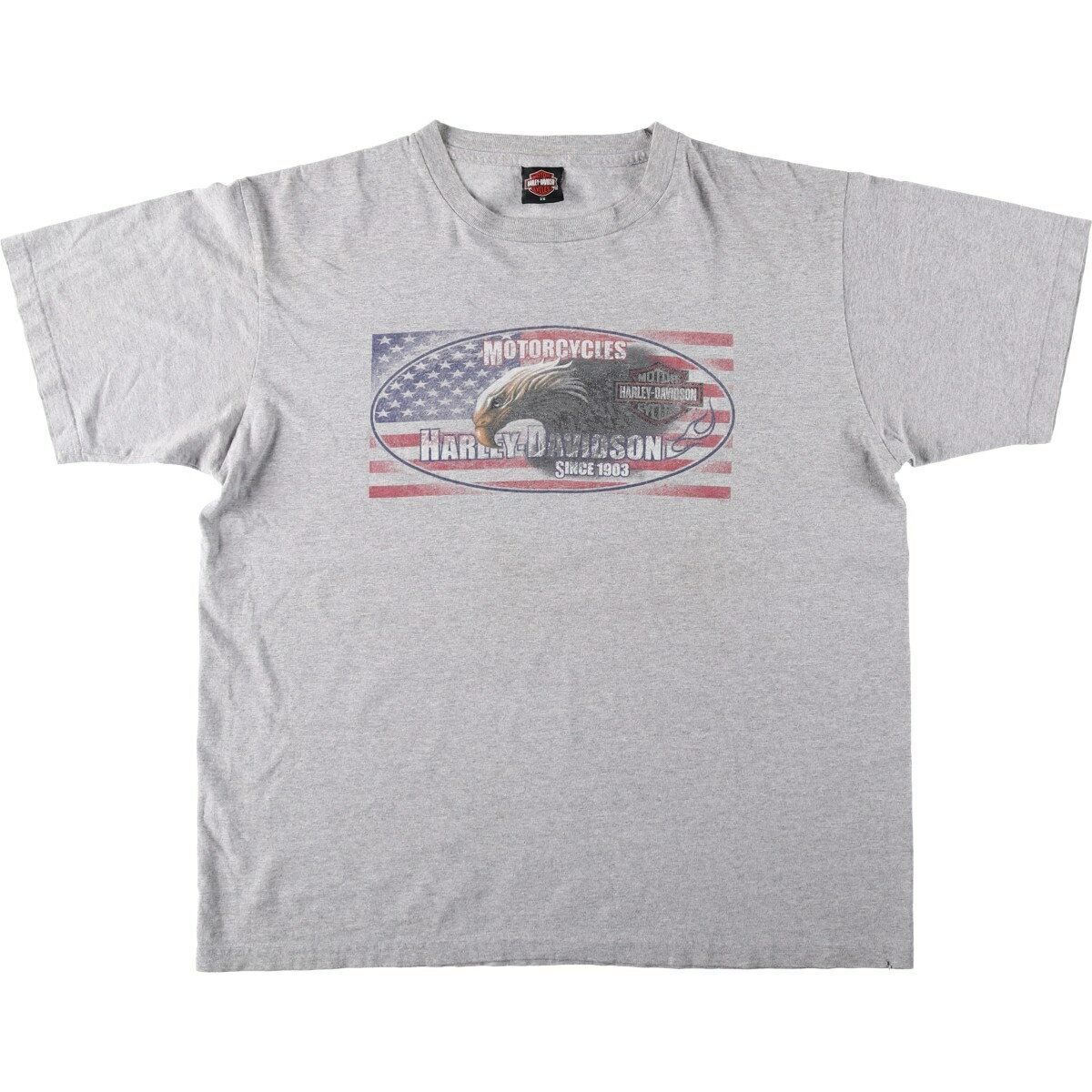 古着 ハーレーダビッドソン Harley-Davidson HOLOUBEK 鷲柄 イーグル柄 星条旗柄 モーターサイクル バイクTシャツ メンズXXL相当 /eaa636298  