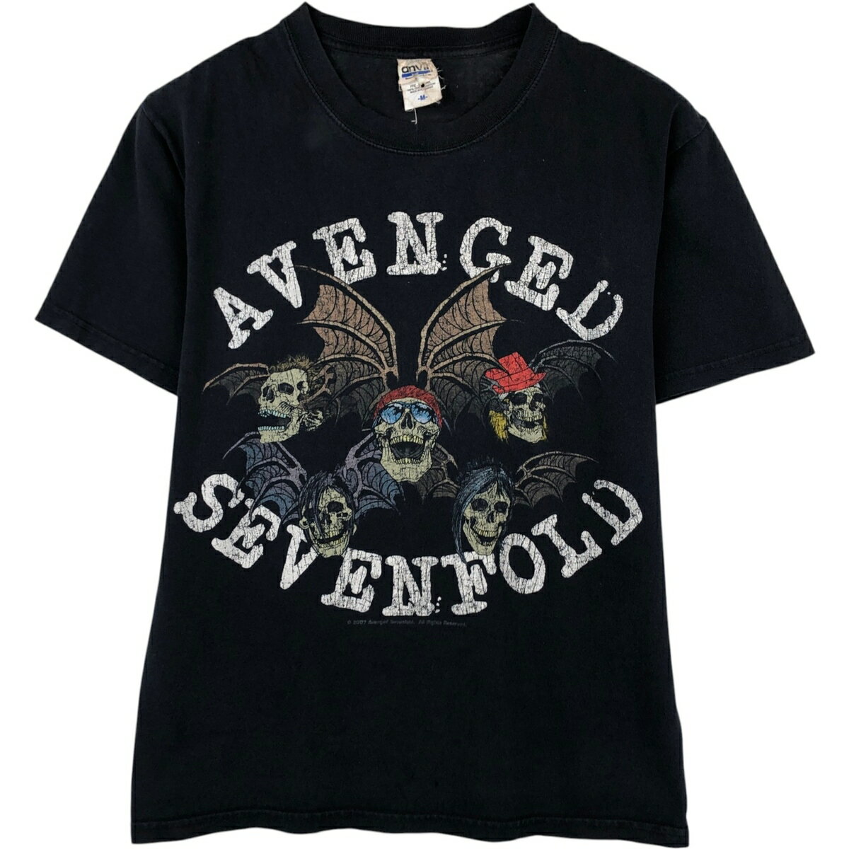 古着 00'S アンビル Anvil AVENGED SEVENFOLD アヴェンジドセヴンフォールド バンドTシャツ バンT メンズM相当 /eaa636466 【中古】 【260503】 ブラック系 春夏秋