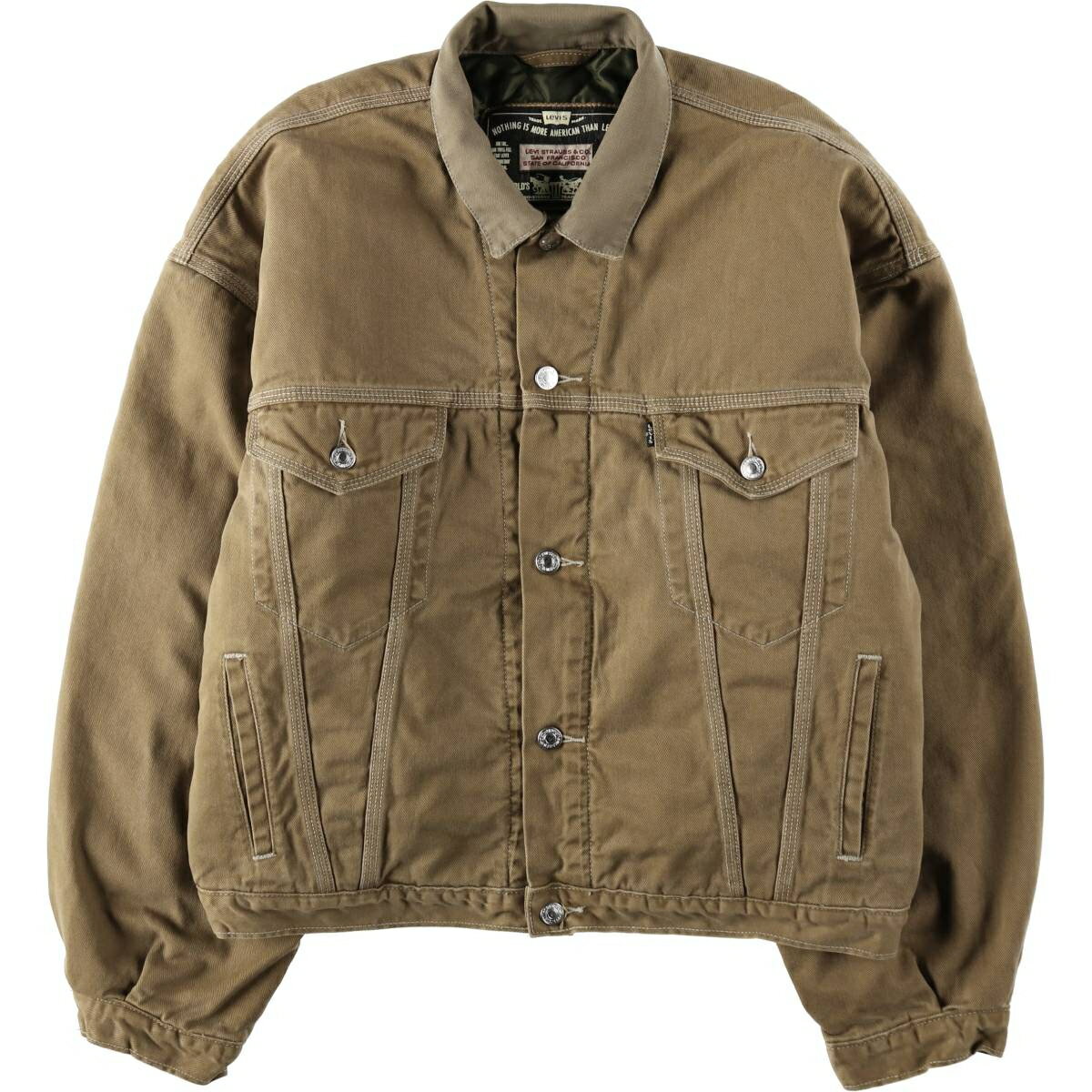 古着 90'S リーバイス Levi's トラッカージャケット 71668-7726 中綿入り コットンツイルジャケット メンズL相当 ヴィンテージ /eaa636504 【中古】 【260503】 ベージュ系 春秋冬