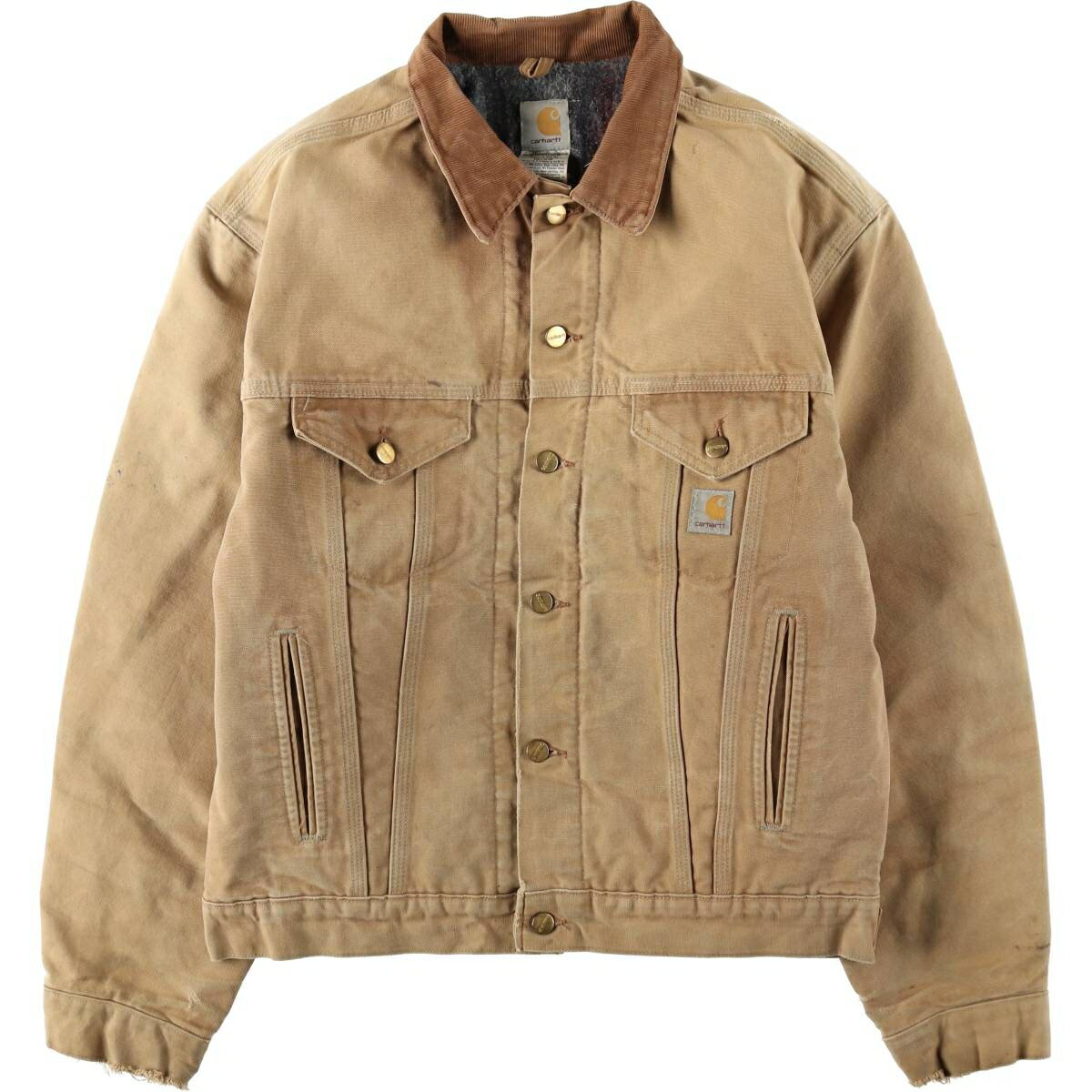 Carhartt トラディショナルジャケット ベージュ メンズL フェード カーハート Carhartt 00s トラディショナルジャケット 短丈 ワーク