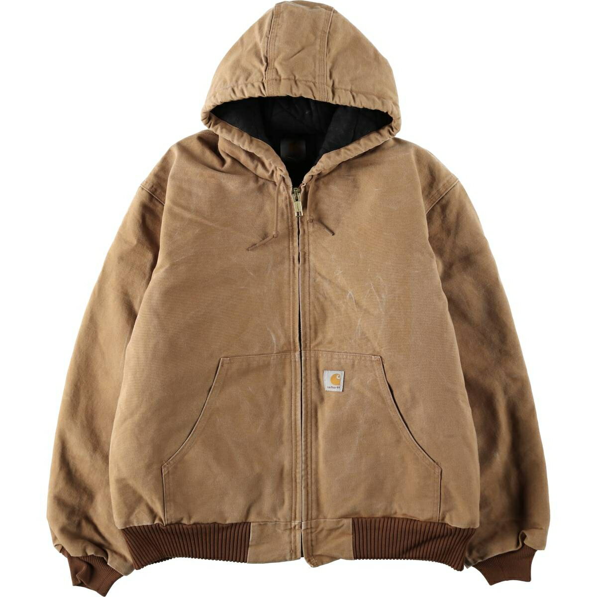 Coat - 古着 カーハート Carhartt アクティブジャケット 中綿入り ダックフルジップパーカー USA製 メンズL相当 /eaa636535 【中古】 【260424】