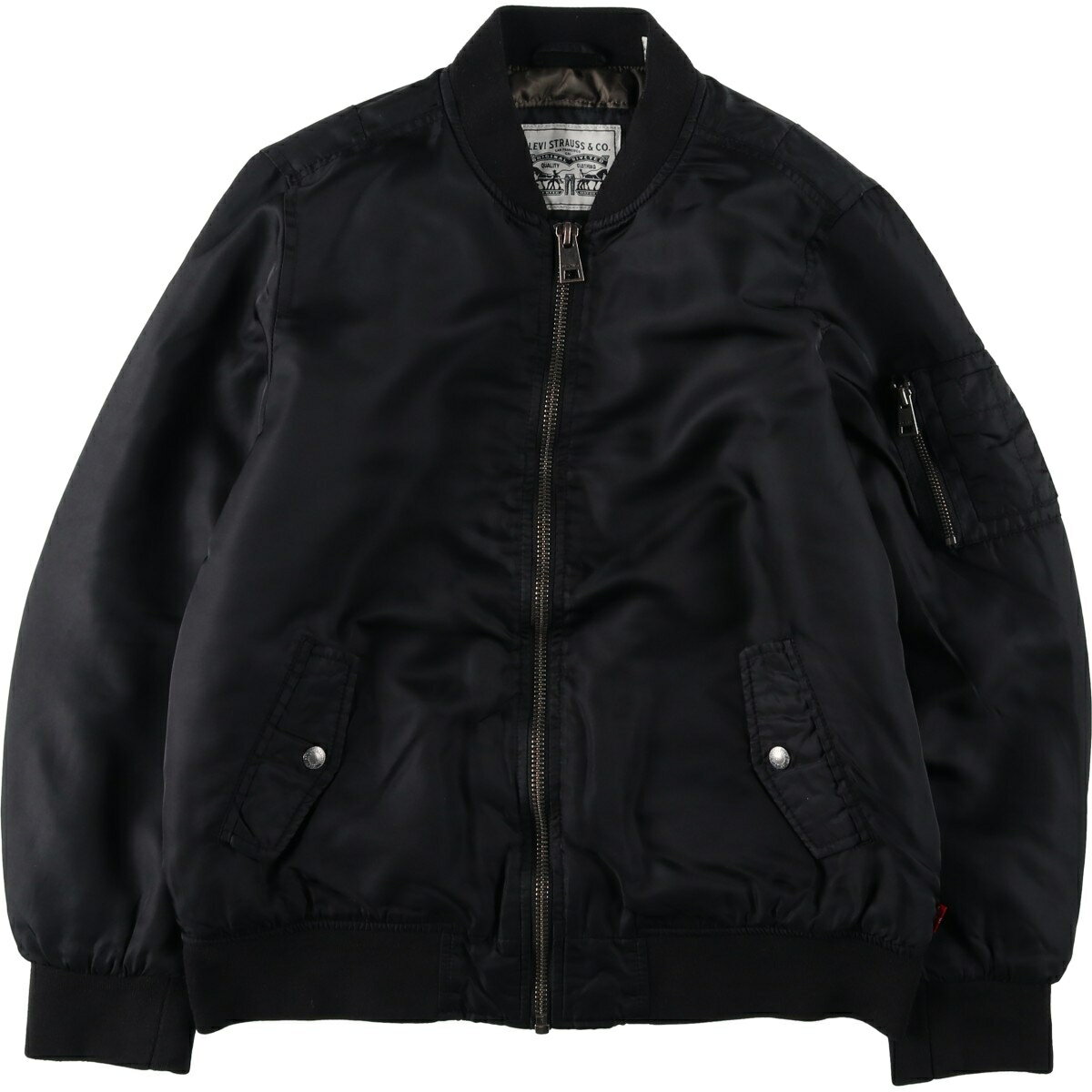 美品 Levi’s リーバイス レザージャケットフライトジャケット　MA-1 黒 オンラインショップ リーバイス Levi's 美品 レザージャケットフライト