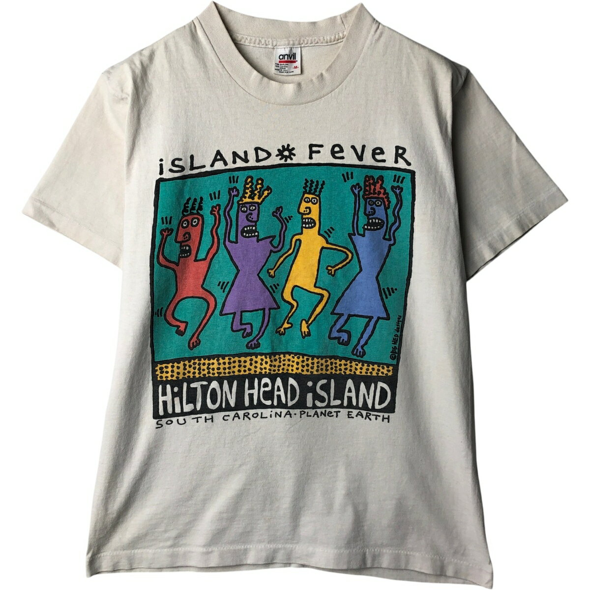 古着 90'S アンビル Anvil BIG HED designs プリントTシャツ USA製 メンズM相当 ヴィンテージ /eaa636639 【中古】 【260426】