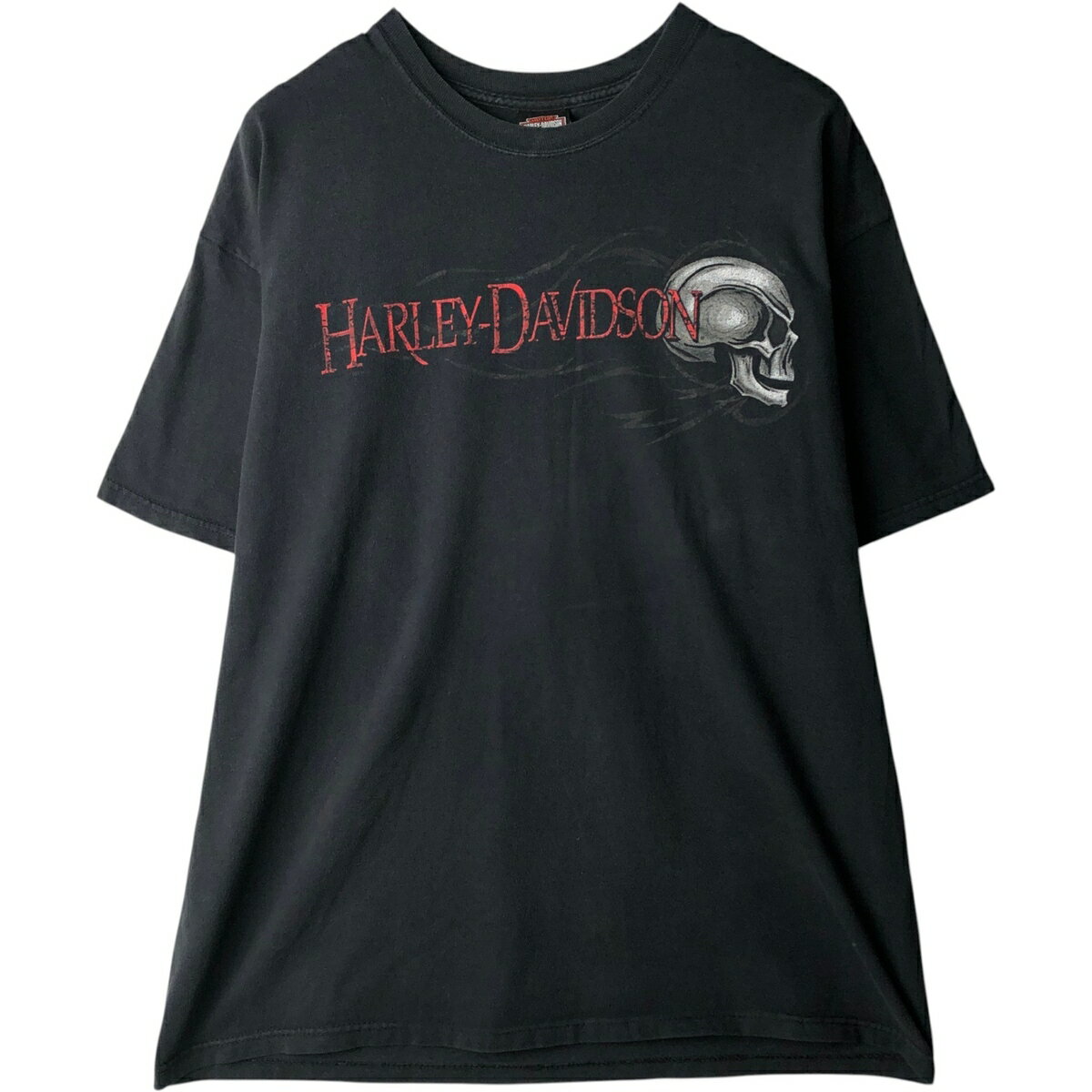 樂天商城 - 古着 00'S ハーレーダビッドソン Harley-Davidson ドクロ柄 スカル柄 モーターサイクル バイクTシャツ USA製 メンズXL相当 /eaa636941 【中古】 【260426】 ブラック系 春夏秋