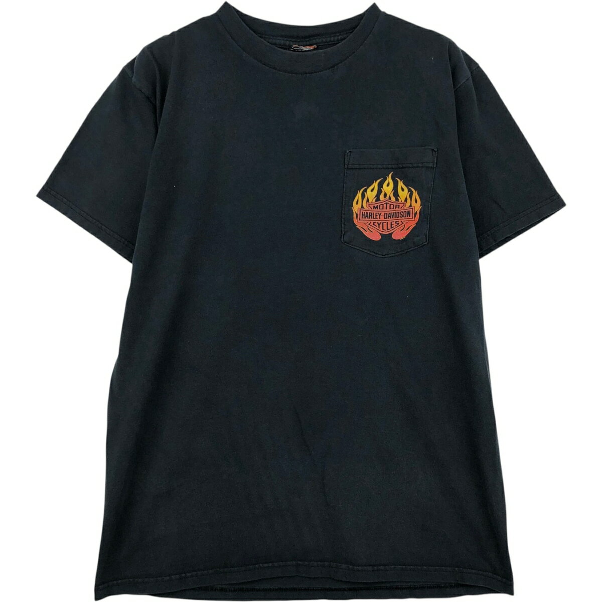 樂天商城 - 古着 00'S ハーレーダビッドソン Harley-Davidson ファイヤーパターン モーターサイクル バイクTシャツ メンズM相当 /eaa636968 【中古】 【260510】
