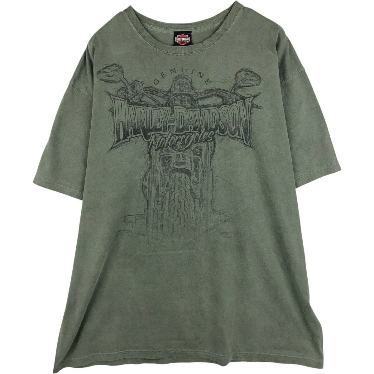 Rakuten - 古着 00'S ハーレーダビッドソン Harley-Davidson 鷲柄 イーグル柄 モーターサイクル バイクTシャツ メンズXXL相当 /eaa636990 【中古】 【260424】 カーキ系 春夏秋