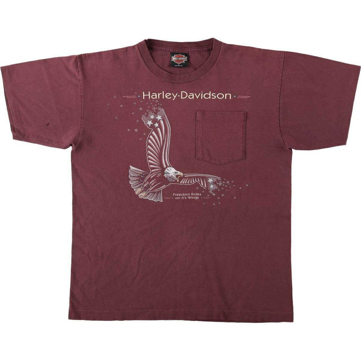 樂天商城 - 古着 90'S ハーレーダビッドソン Harley-Davidson 鷲柄 イーグル柄 星条旗柄 モーターサイクル バイクTシャツ USA製 メンズL相当 ヴィンテージ /eaa637057 【中古】 【260422】
