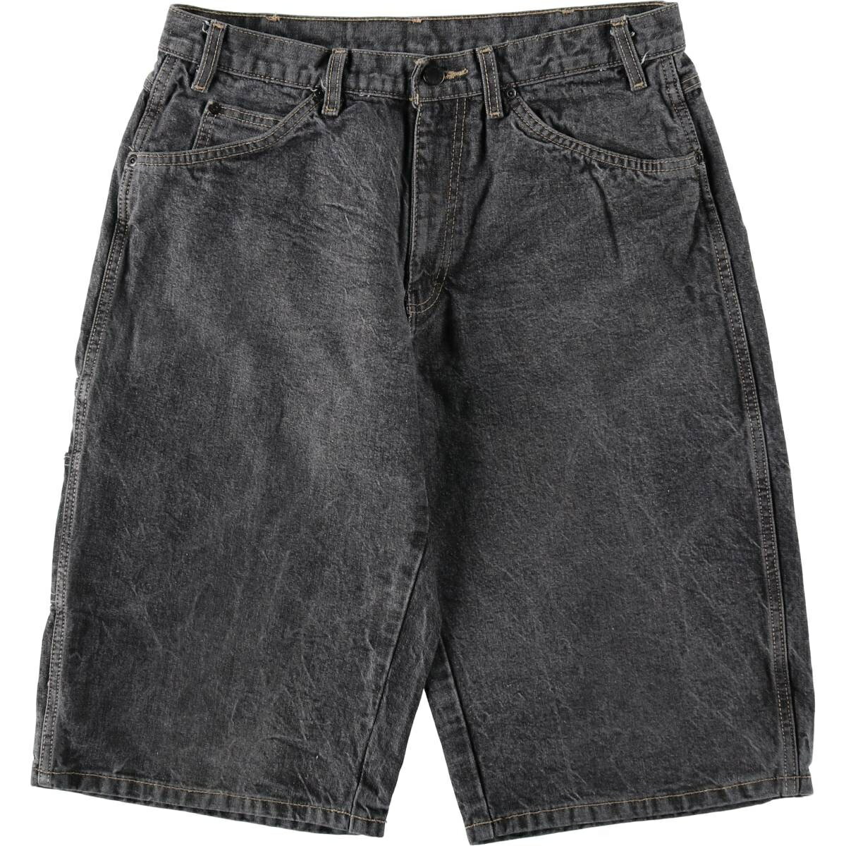 古着 ディッキーズ Dickies ロゴパッチ ブラックデニムショーツ ハーフパンツ メンズw33相当 /eaa637119 【中古】 【260422】