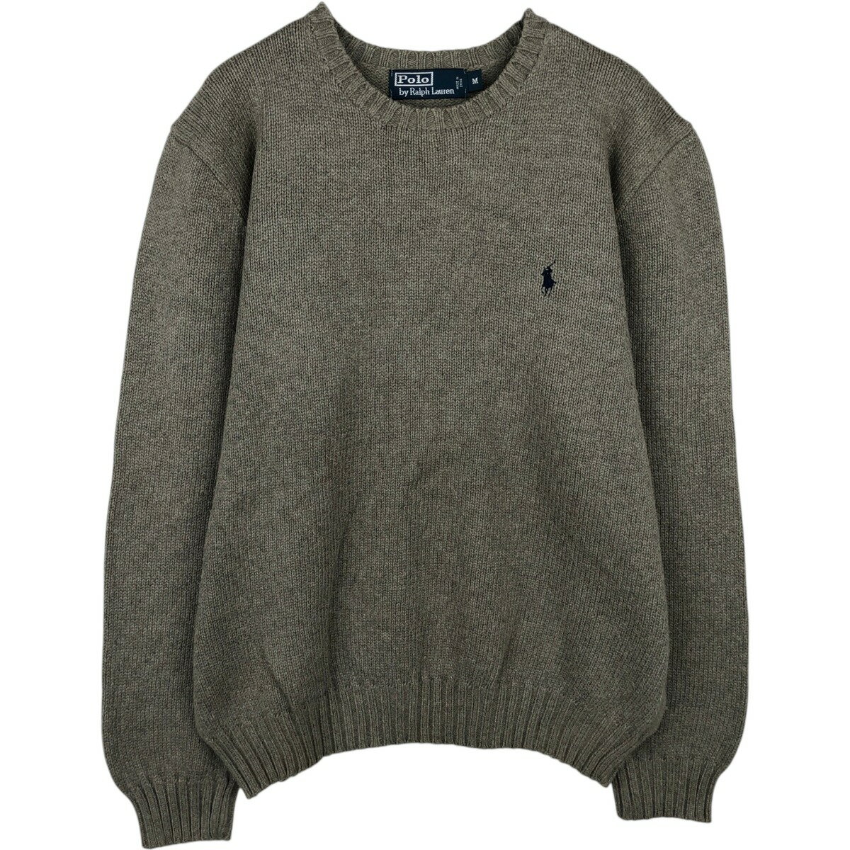 乐天商城 - 古着 ラルフローレン Ralph Lauren POLO by Ralph Lauren コットンニットセーター メンズM相当 /eaa637139 【中古】 【260422】 グレー系 秋冬