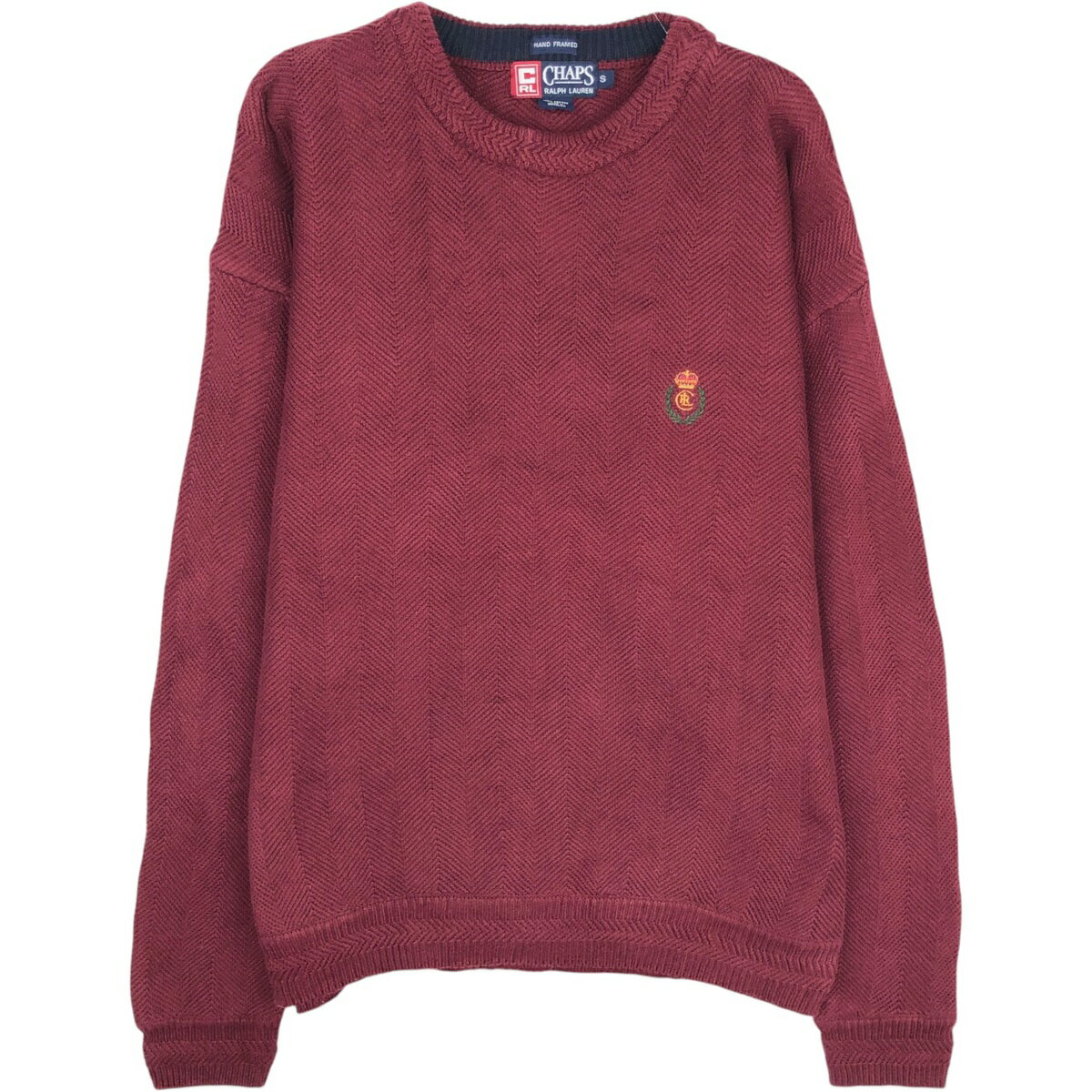樂天商城 - 古着 ラルフローレン Ralph Lauren CHAPS チャップス ヘリンボーン コットンニットセーター メンズS相当 /eaa637162 【中古】 【260427】