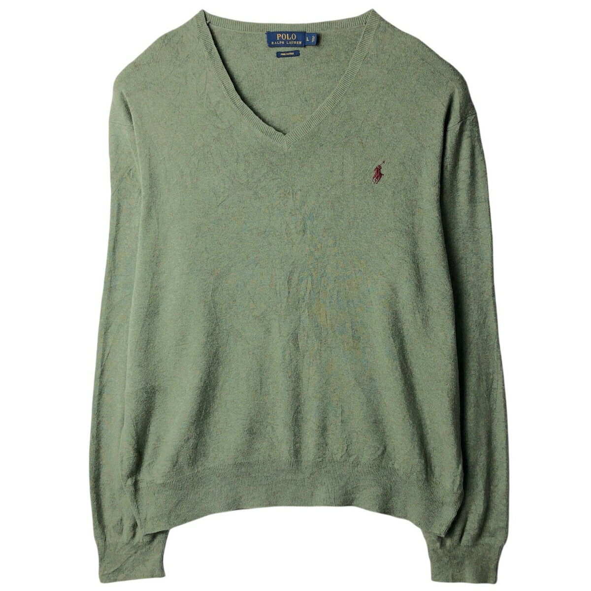 古着 ラルフローレン Ralph Lauren POLO RALPH LAUREN Vネック コットンニットセーター メンズL相当 /eaa637201 【中古】 【260420】