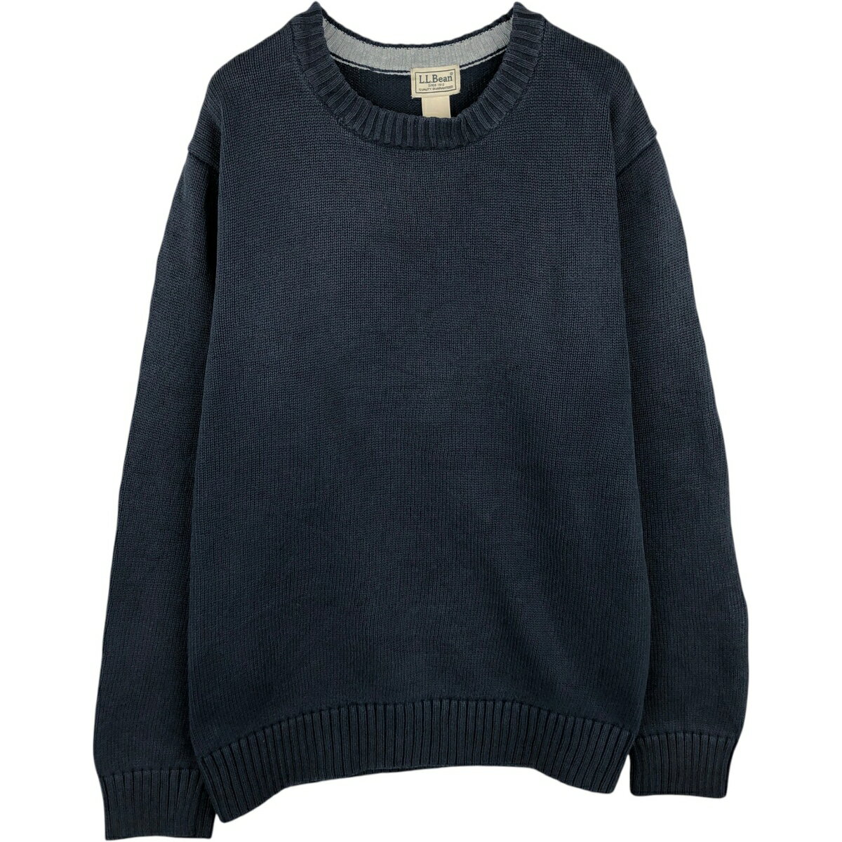 乐天商城 - 古着 90~00'S エルエルビーン L.L.Bean コットンニットセーター メンズL相当 ヴィンテージ /eaa637211 【中古】 【260422】 ネイビー系 秋冬