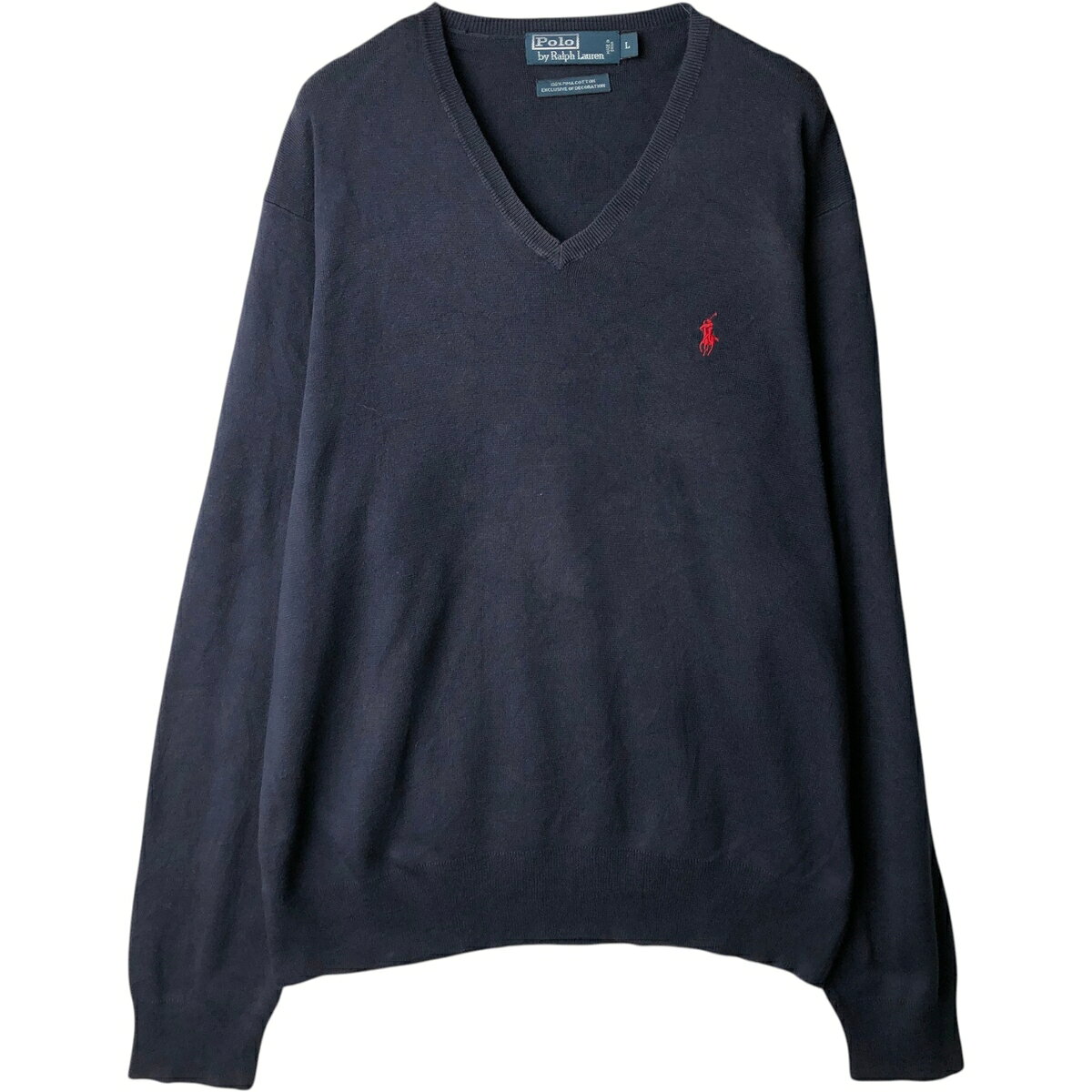 古着 ラルフローレン Ralph Lauren POLO by Ralph Lauren Vネック ピマコットンニットセーター メンズL相当 /eaa637240 【中古】 【260422】