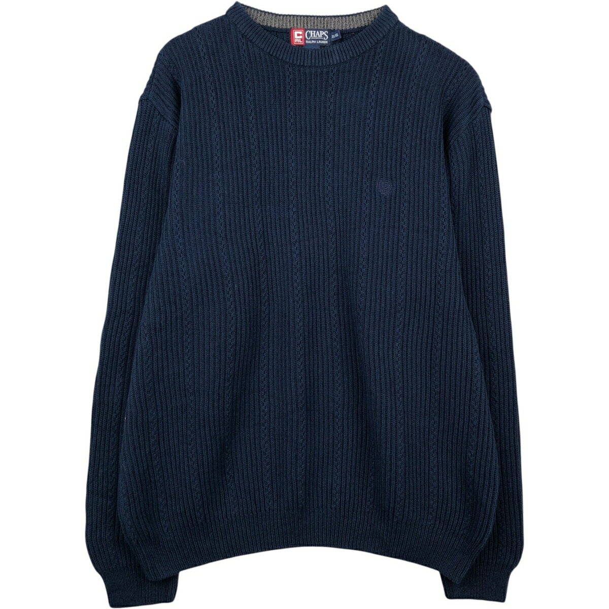 樂天商城 - 古着 ラルフローレン Ralph Lauren CHAPS チャップス コットンニットセーター メンズXL相当 /eaa637268 【中古】 【260503】 ネイビー系 秋冬