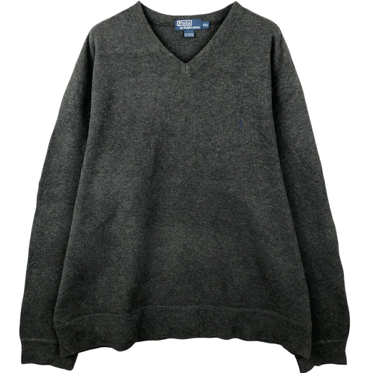 乐天商城 - 古着 ラルフローレン Ralph Lauren POLO by Ralph Lauren Vネック コットンニットセーター メンズXXL相当 /eaa637272 【中古】 【260503】 秋冬