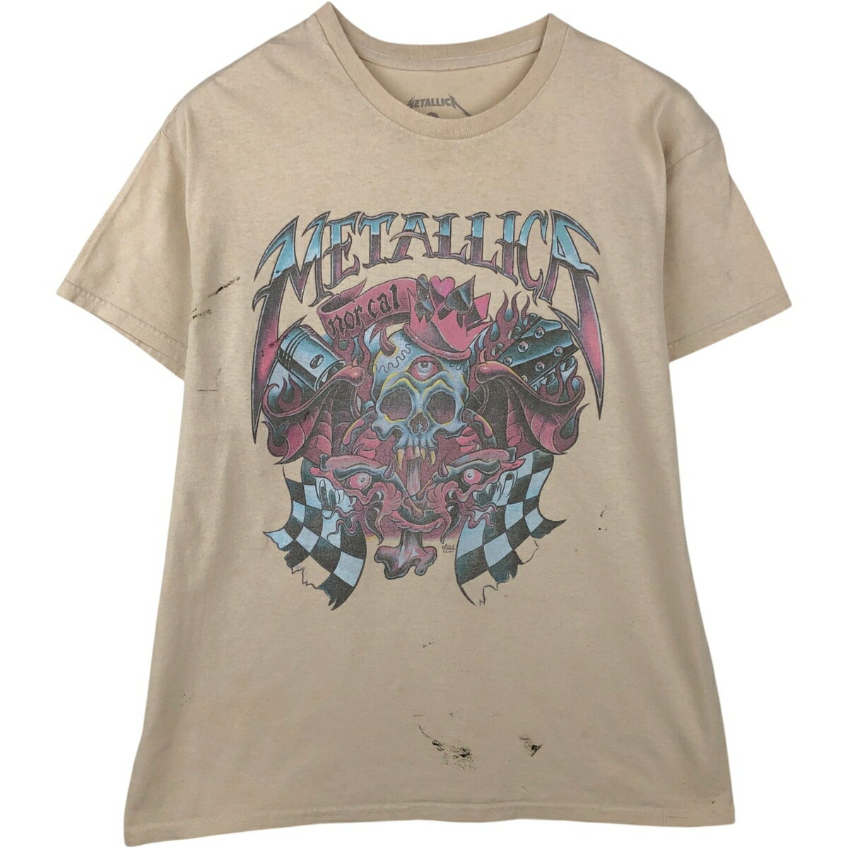 古着 METALLICA メタリカ ドクロ柄 スカル柄 バンドTシャツ バンT メンズL相当 /eaa637389 【中古】 【260425】