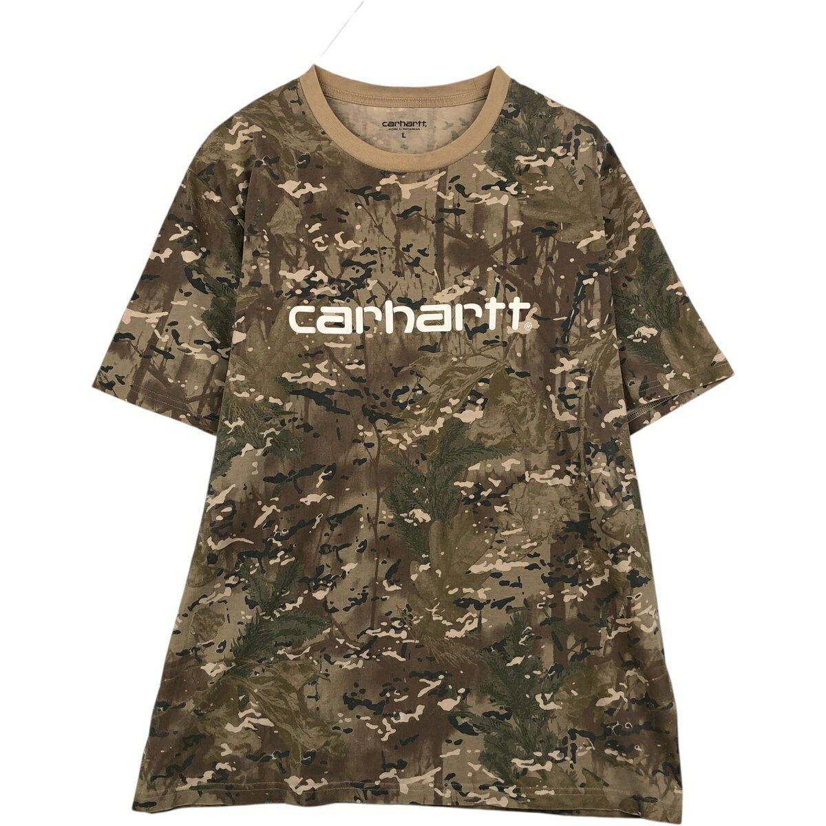 古着 カーハート Carhartt WORK IN PROGRESS 迷彩柄 半袖 プリントTシャツ メンズL相当 /eaa637547  
