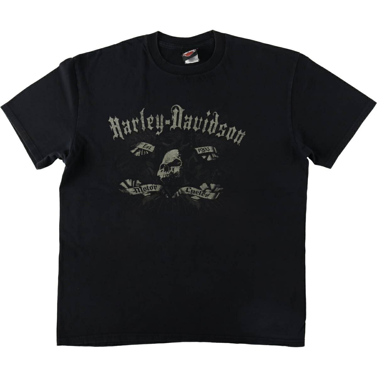 Rakuten - 古着 00'S ハーレーダビッドソン Harley-Davidson ドクロ柄 スカル柄 モーターサイクル バイクTシャツ メンズXL相当 /eaa637596 【中古】 【260426】