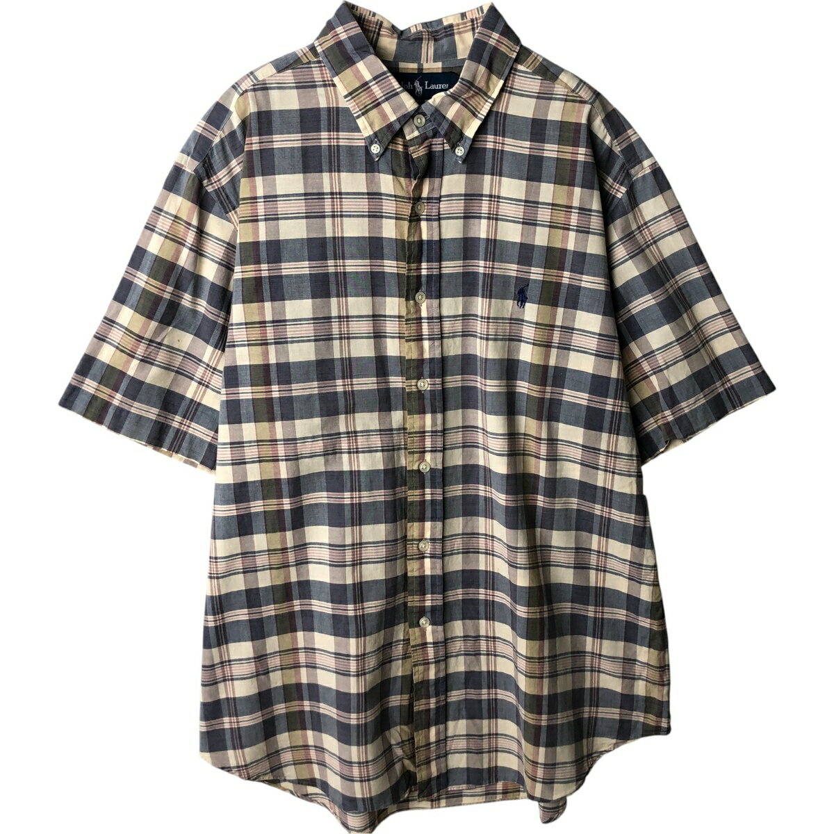 古着 ラルフローレン Ralph Lauren POLO RALPH LAUREN CLASSIC FIT 半袖 ボタンダウン チェックシャツ メンズXL相当 /eaa637733 【中古】 【260426】
