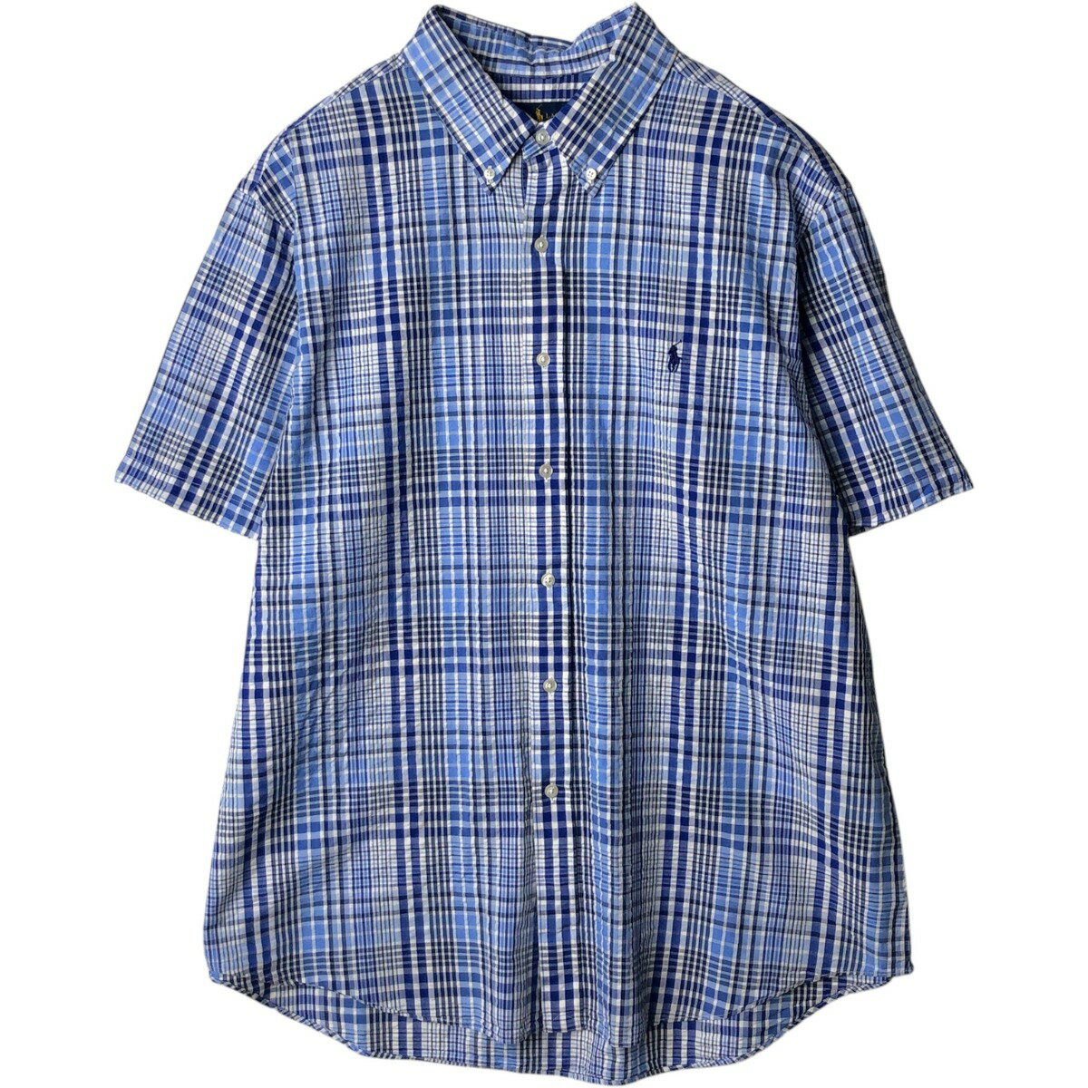 樂天商城 - 古着 ラルフローレン Ralph Lauren 半袖 ボタンダウン チェックシャツ メンズXL相当 /eaa637751 【中古】 【260425】
