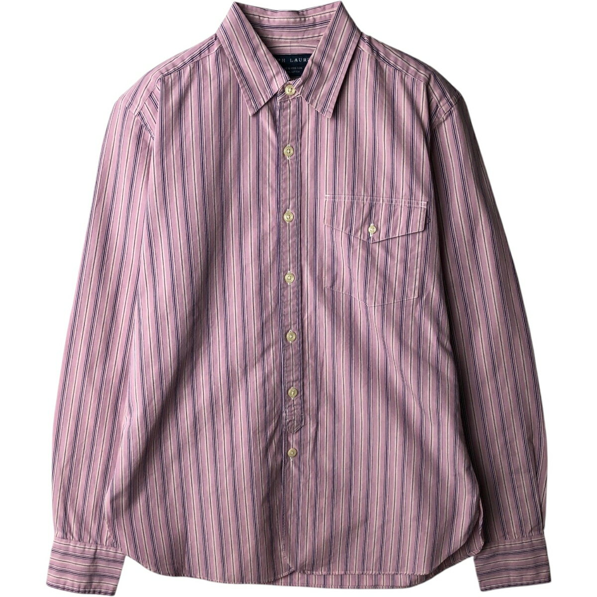 乐天商城 - 古着 ラルフローレン Ralph Lauren 長袖 コットンストライプシャツ レディースS相当 /eaa637796 【中古】 【260426】 【Elulu/エルル】