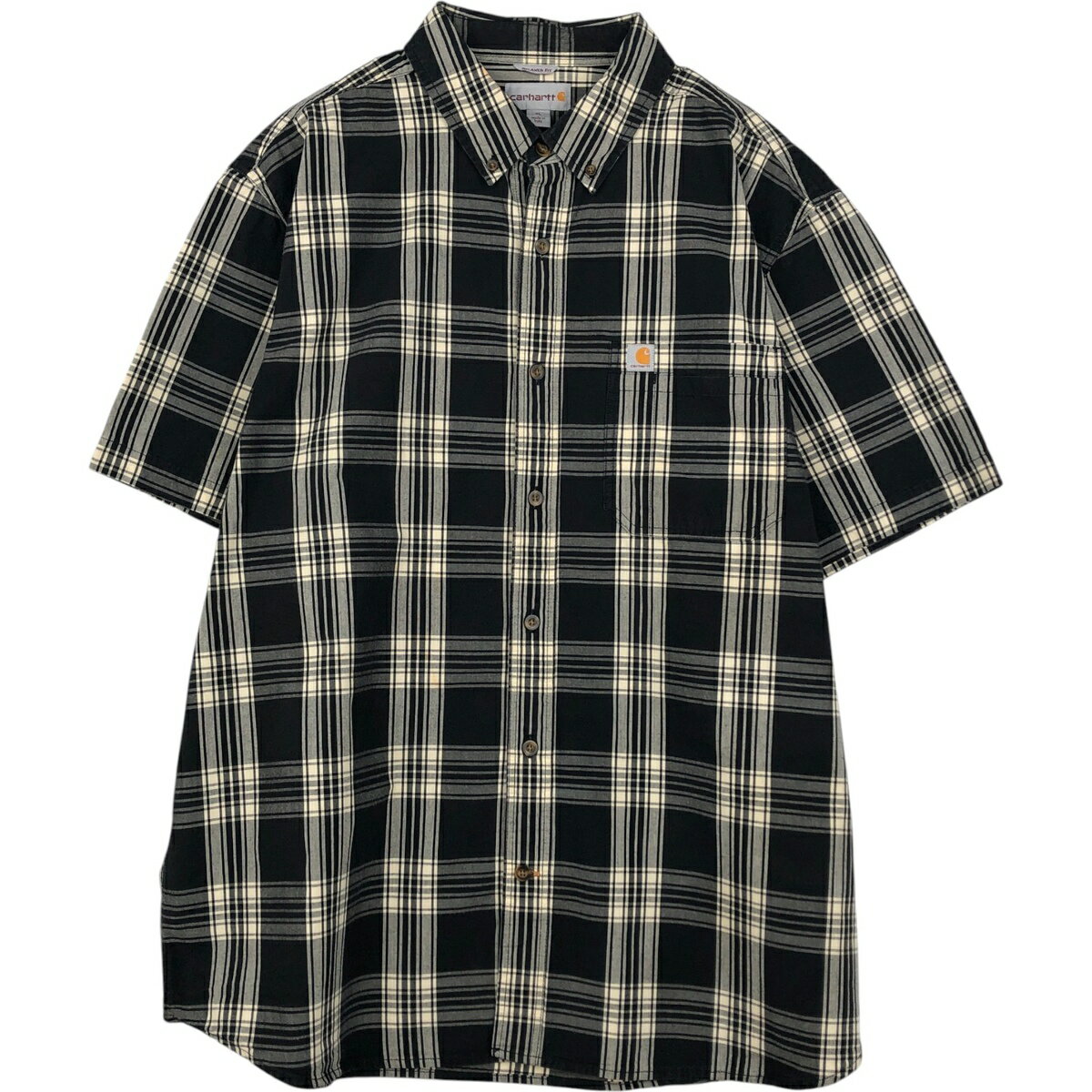 Rakuten - 古着 カーハート Carhartt RELAXED FIT チェック柄 ボタンダウン 半袖 ワークシャツ メンズXL相当 /eaa637823 【中古】 【260427】
