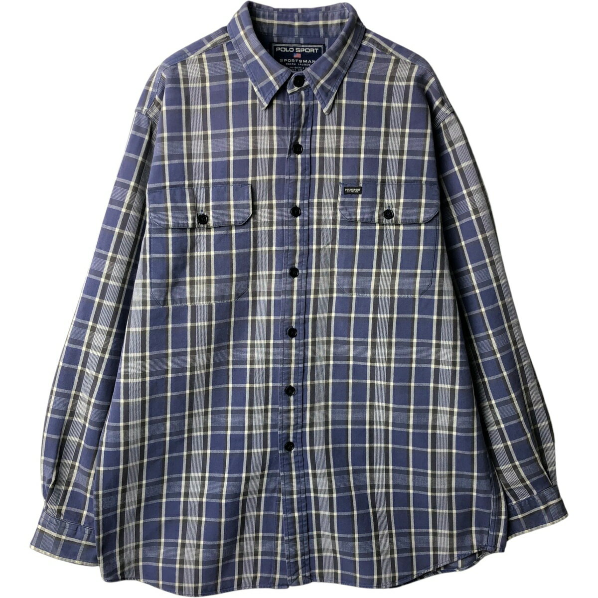 樂天商城 - 古着 ラルフローレン Ralph Lauren POLO SPORTSMAN スポーツマン 長袖 フランネルチェックシャツ メンズL相当 /eaa637934 【中古】 【260426】