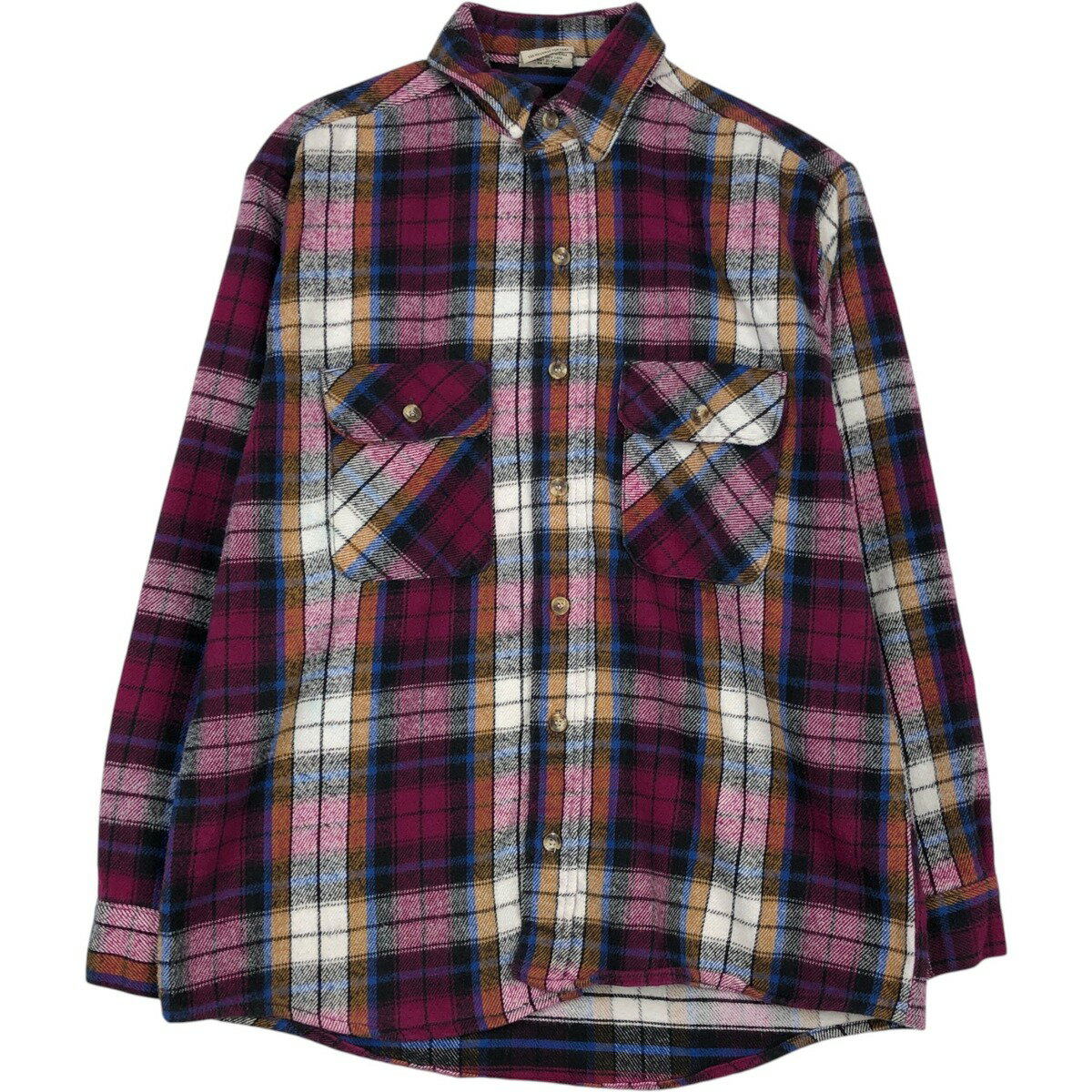 schott ヘビーネルシャツ　オーバーサイズ　ブラウン✖︎パープルブラック FIVEBROTHER（ファイブブラザー） バッファローチェック 長袖 ヘビー