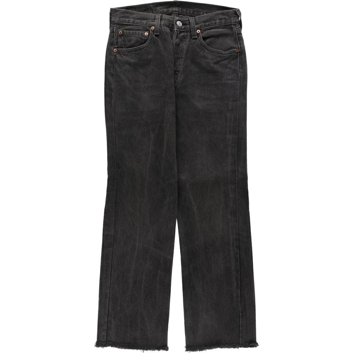 古着 90'S リーバイス Levi's 6501-0660 カットオフ ブラックデニム ストレートデニムパンツ USA製 レディースL(w28)相当 ヴィンテージ /eaa637989 【中古】 【260427】 【ADEL/アデル】